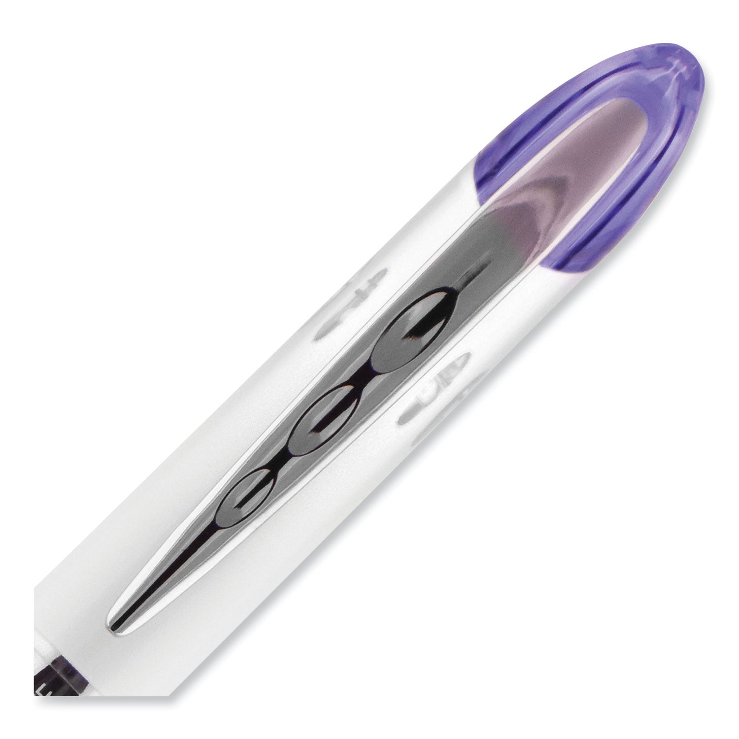 uniball® VISION ELITE Hybrid Gel Pen, Stick, Bold 0.8 mm, Violet Ink, White/Violet/Clear Barrel