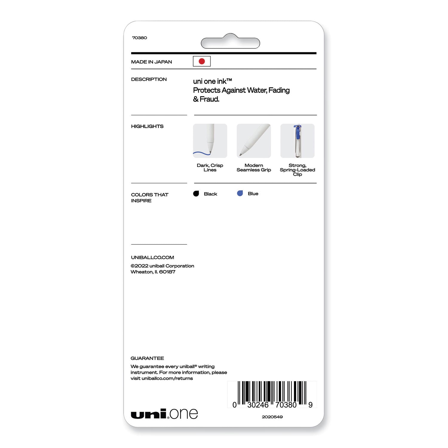 uniball® uniONE Gel Pen, Retractable, Medium 0.7 mm, Assorted Business Ink and Barrel Colors, 5/Pack