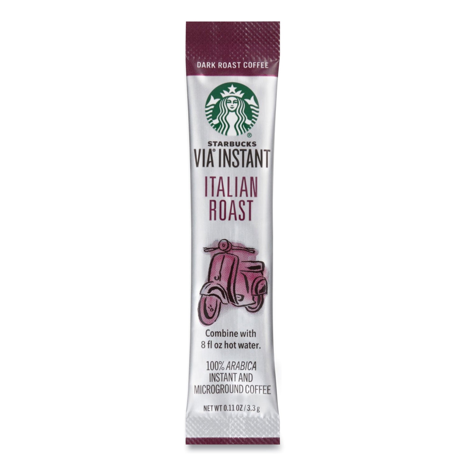 Starbucks® VIA Ready Brew Coffee, 0.11 oz, Italian Roast, 8 Packets/Bag, 12 Bags/Carton