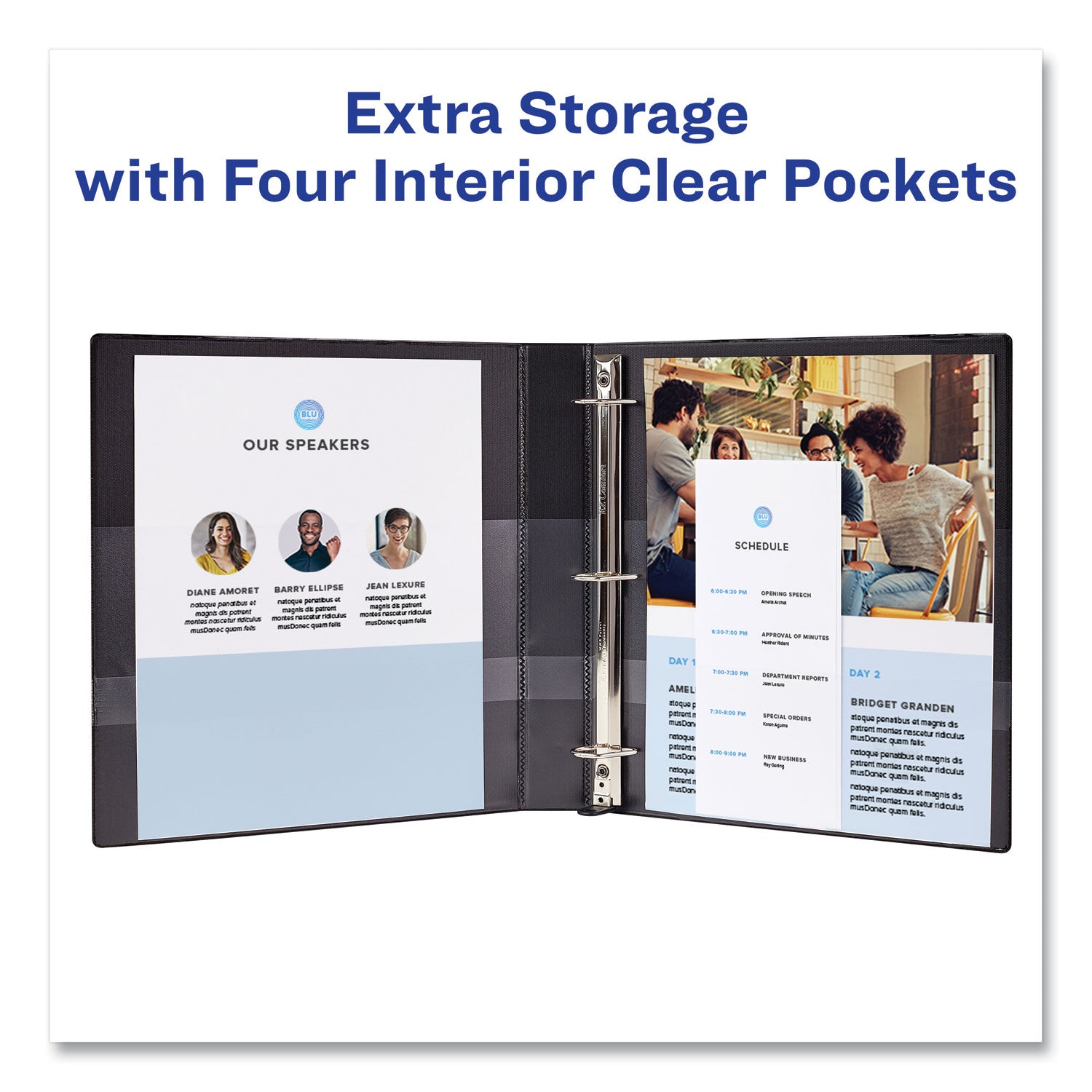 Avery® Heavy-Duty Non Stick View Binder With Durahinge And Slant Rings, 3 Rings, 3" Capacity, 11 X 8.5, Black, (5600)