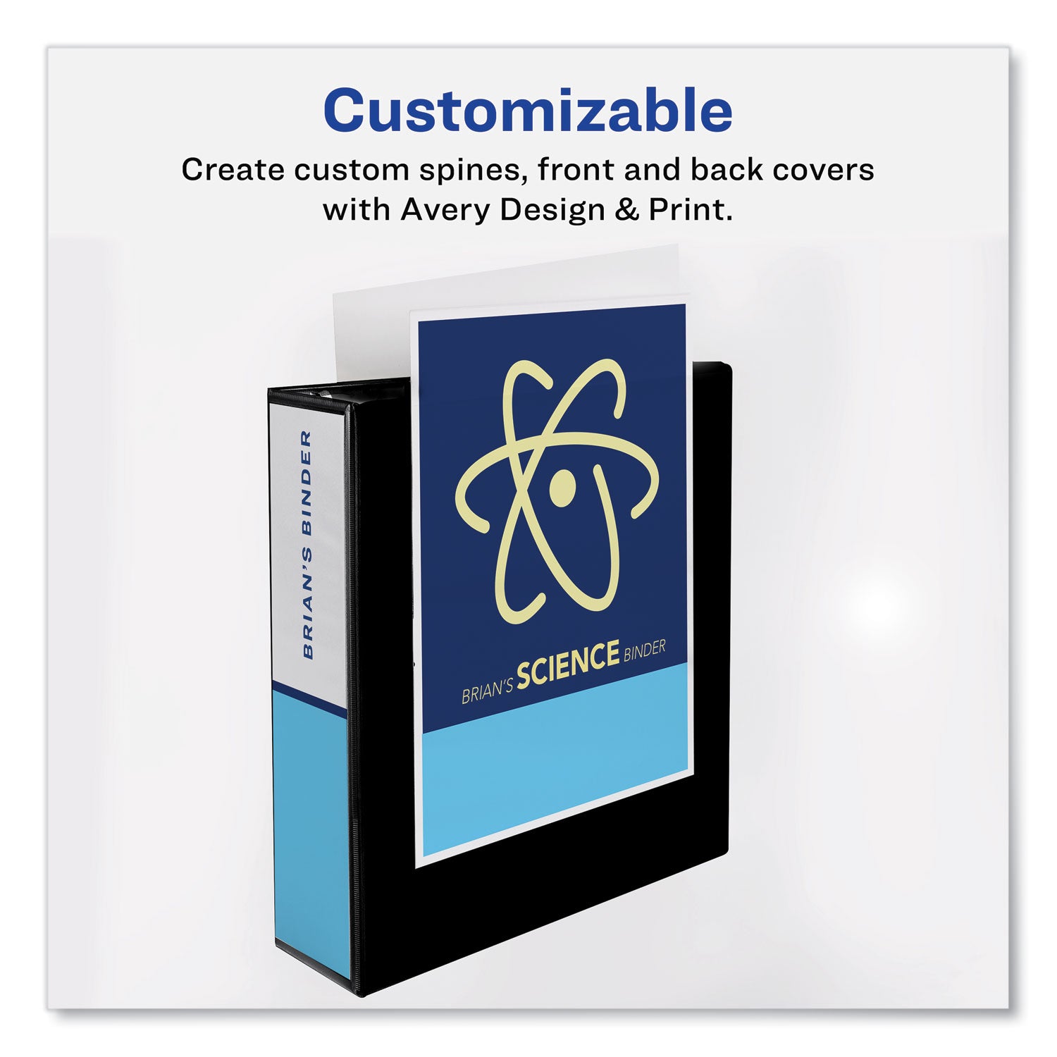 Avery® Heavy-Duty Non Stick View Binder With Durahinge And Slant Rings, 3 Rings, 3" Capacity, 11 X 8.5, Black, (5600)