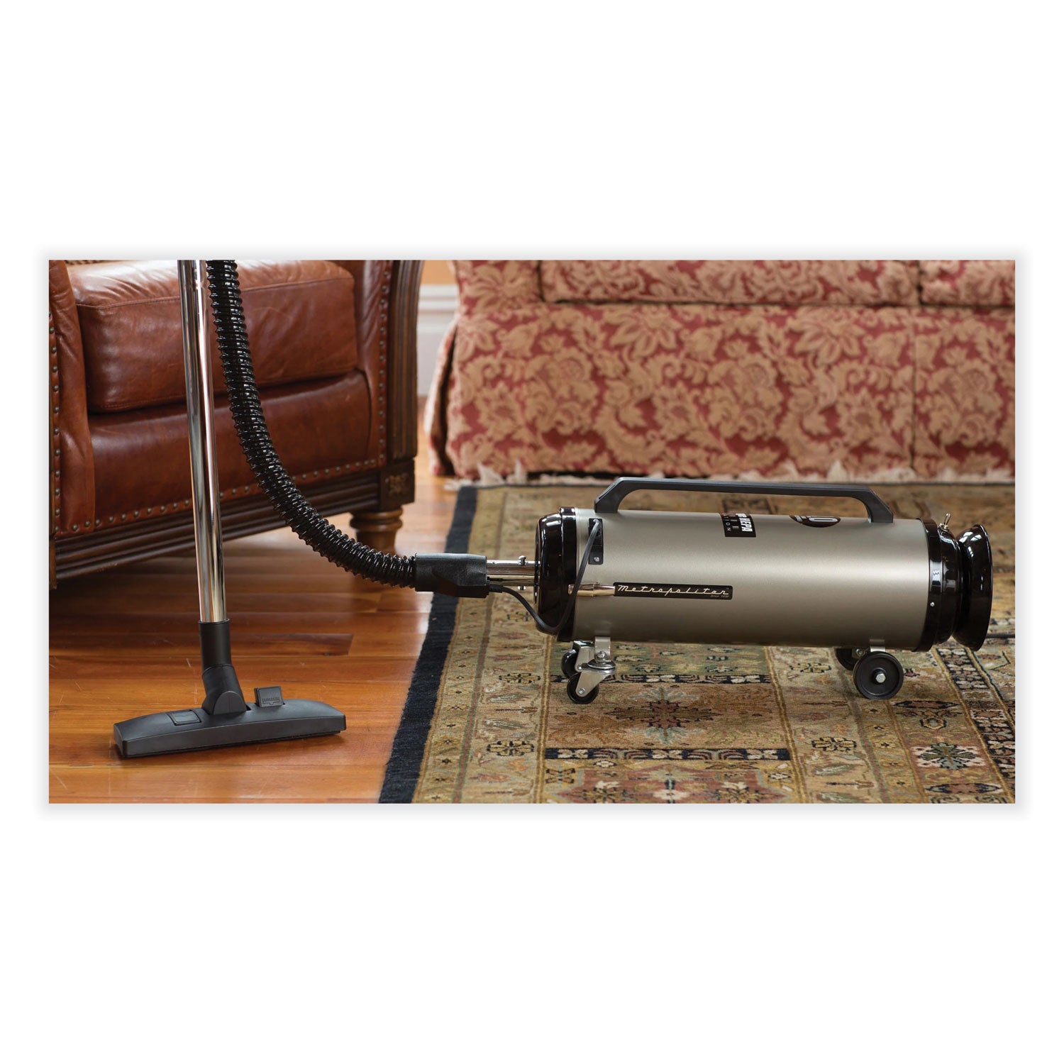 MetroVac Metropolitan Professionals Canister Vacuum, 11.25 A Current, Black