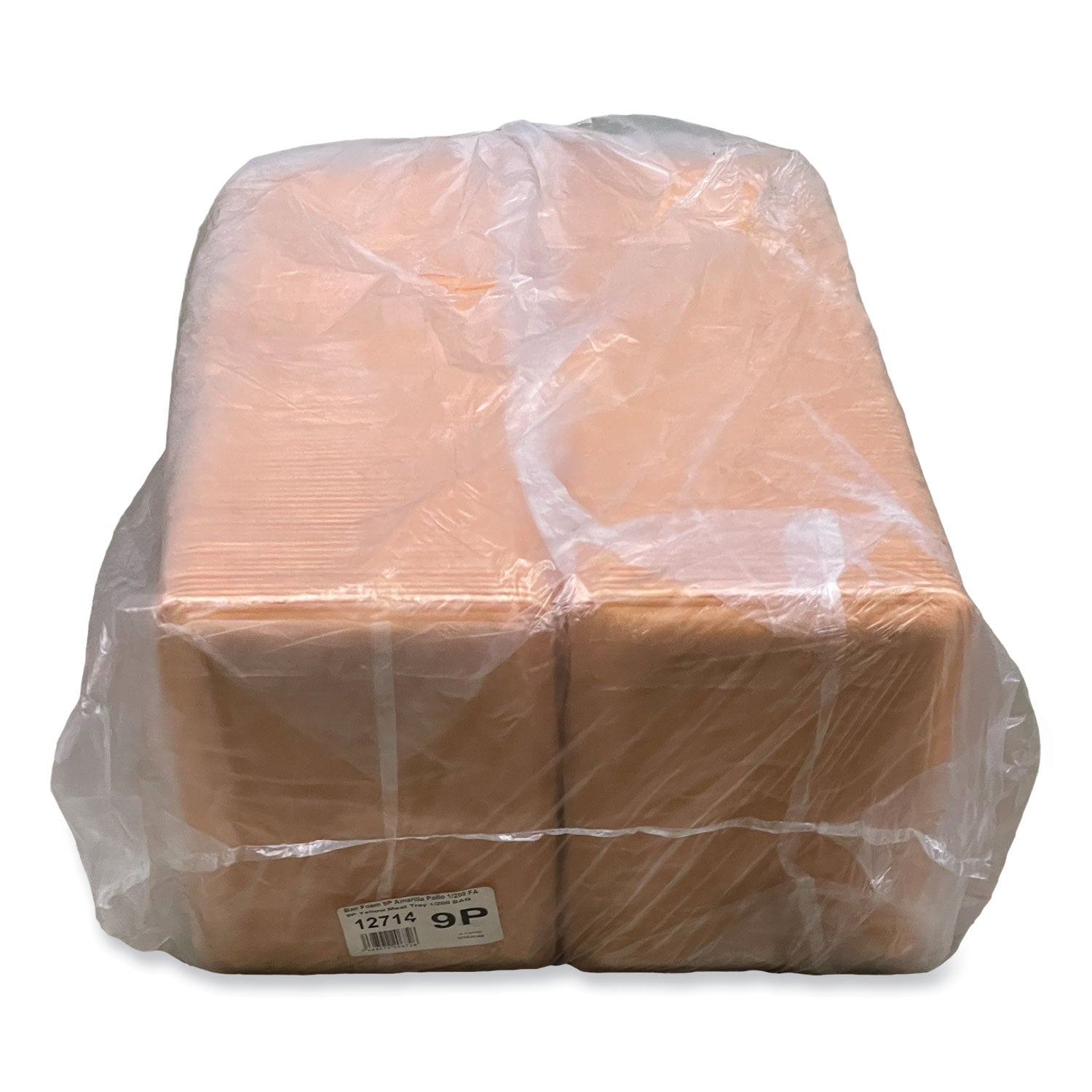 GEN Meat Trays, #9P, 12.25 x 9.25 x 0.62, Yellow, Foam, 200/Carton