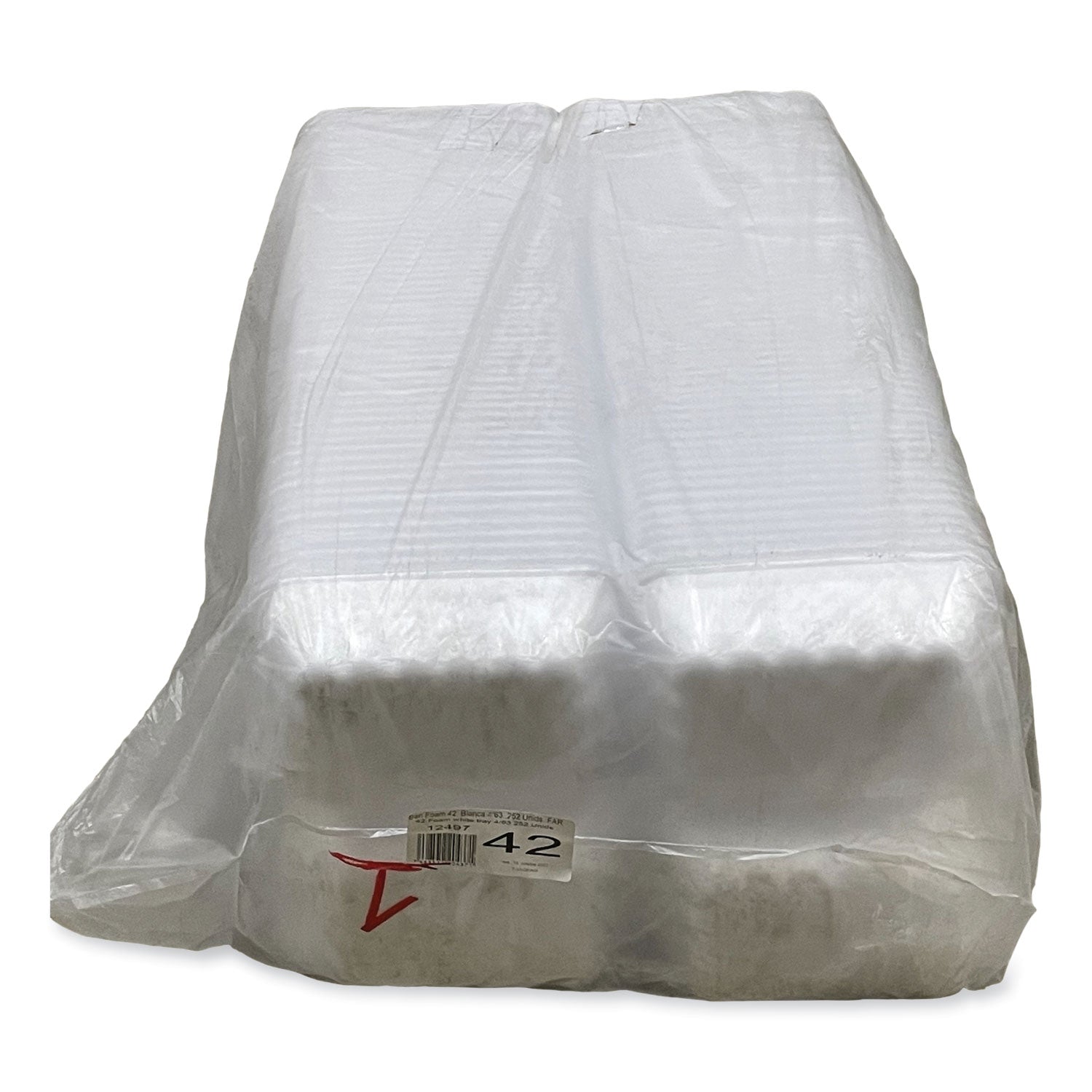 GEN Meat Trays, #42K, 8.75 x 6.32 x 2.25, White, Foam, 252/Carton