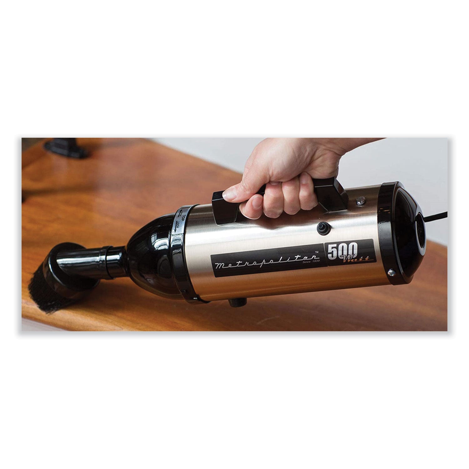 MetroVac Evolution Hand Vacuum, Silver/Black