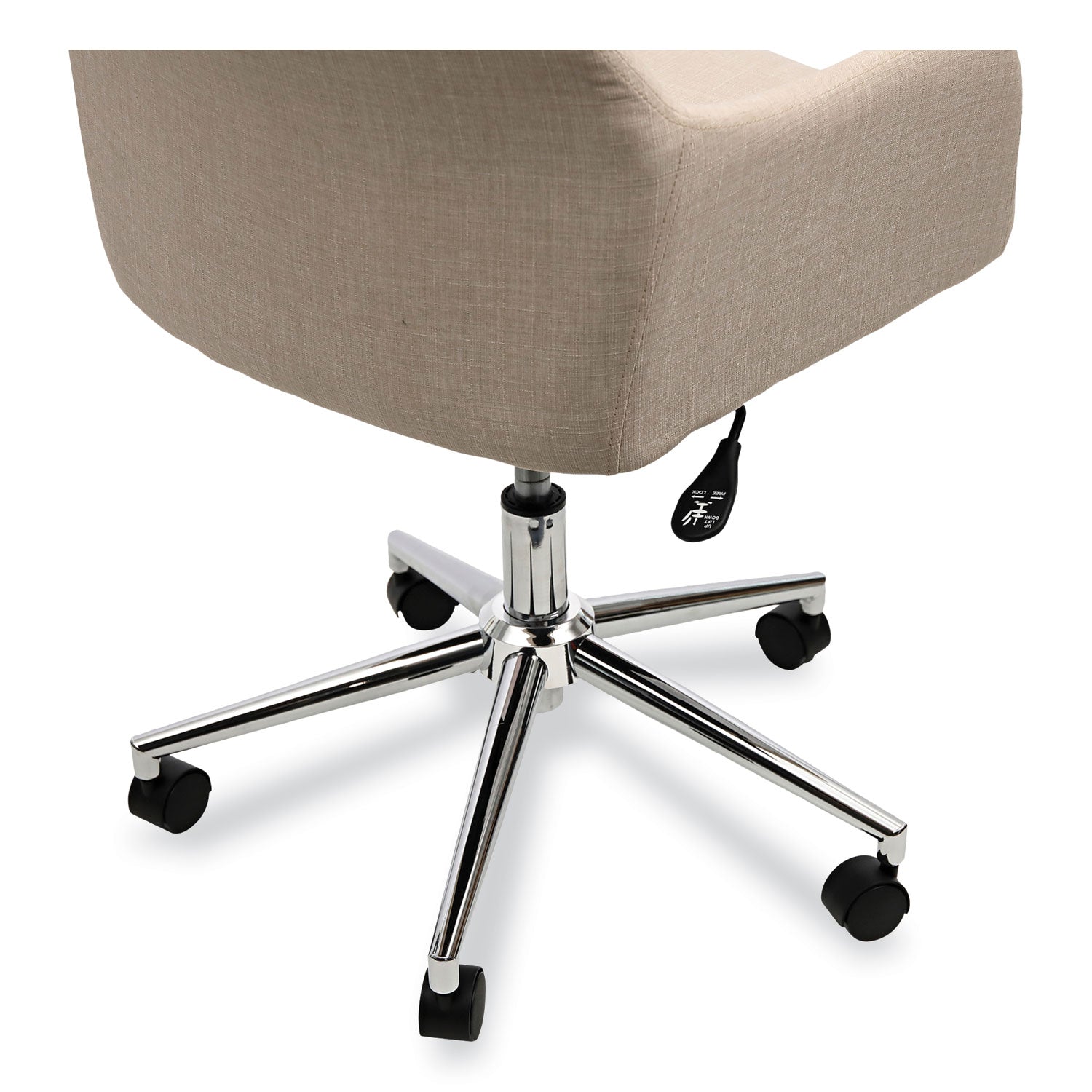 Workspace by Alera® Mid-Century Task Chair, Supports Up to 275 lb, 18.9" to 22.24" Seat Height, Cream Seat, Cream Back