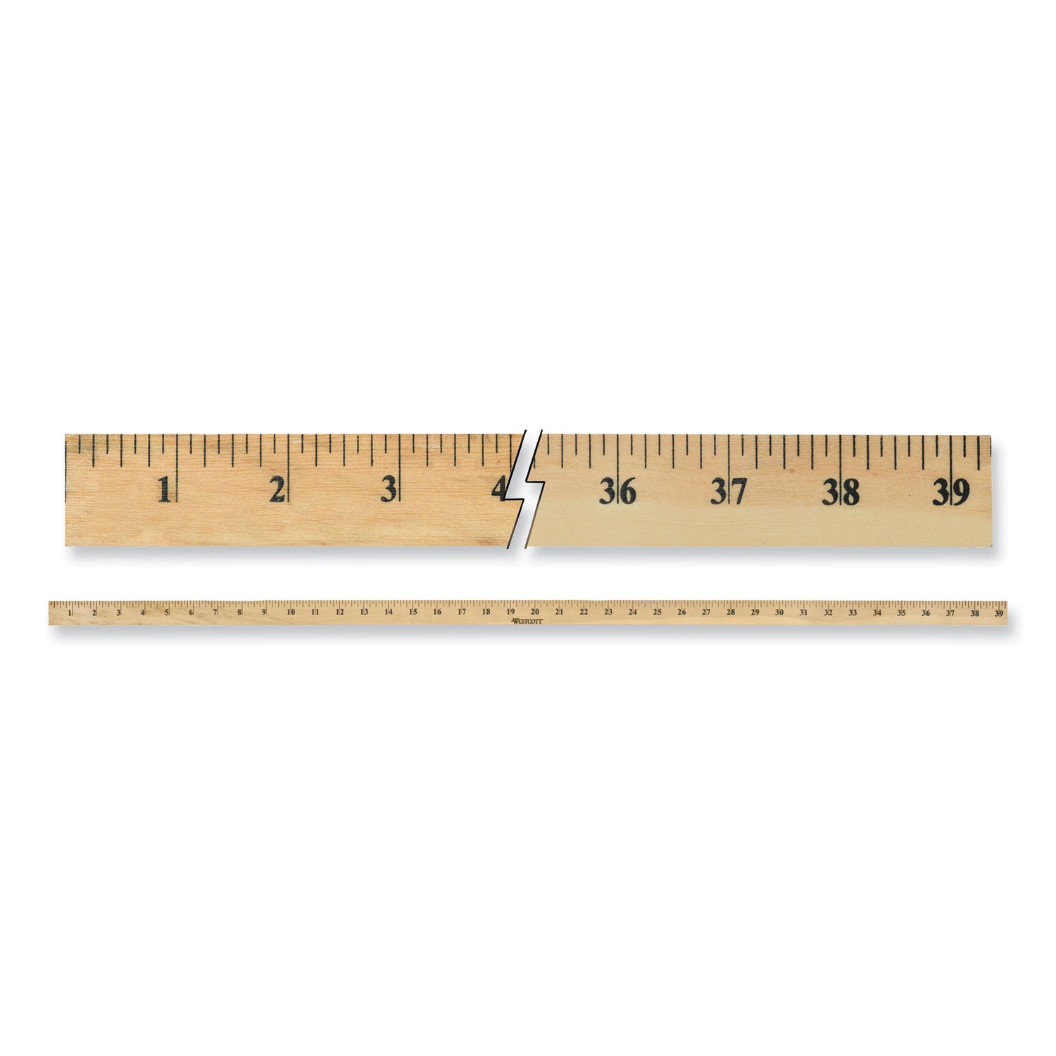 Westcott® Wooden Meter Stick, Standard/metric, 39.5", Clear Lacquer Finish, 12/box
