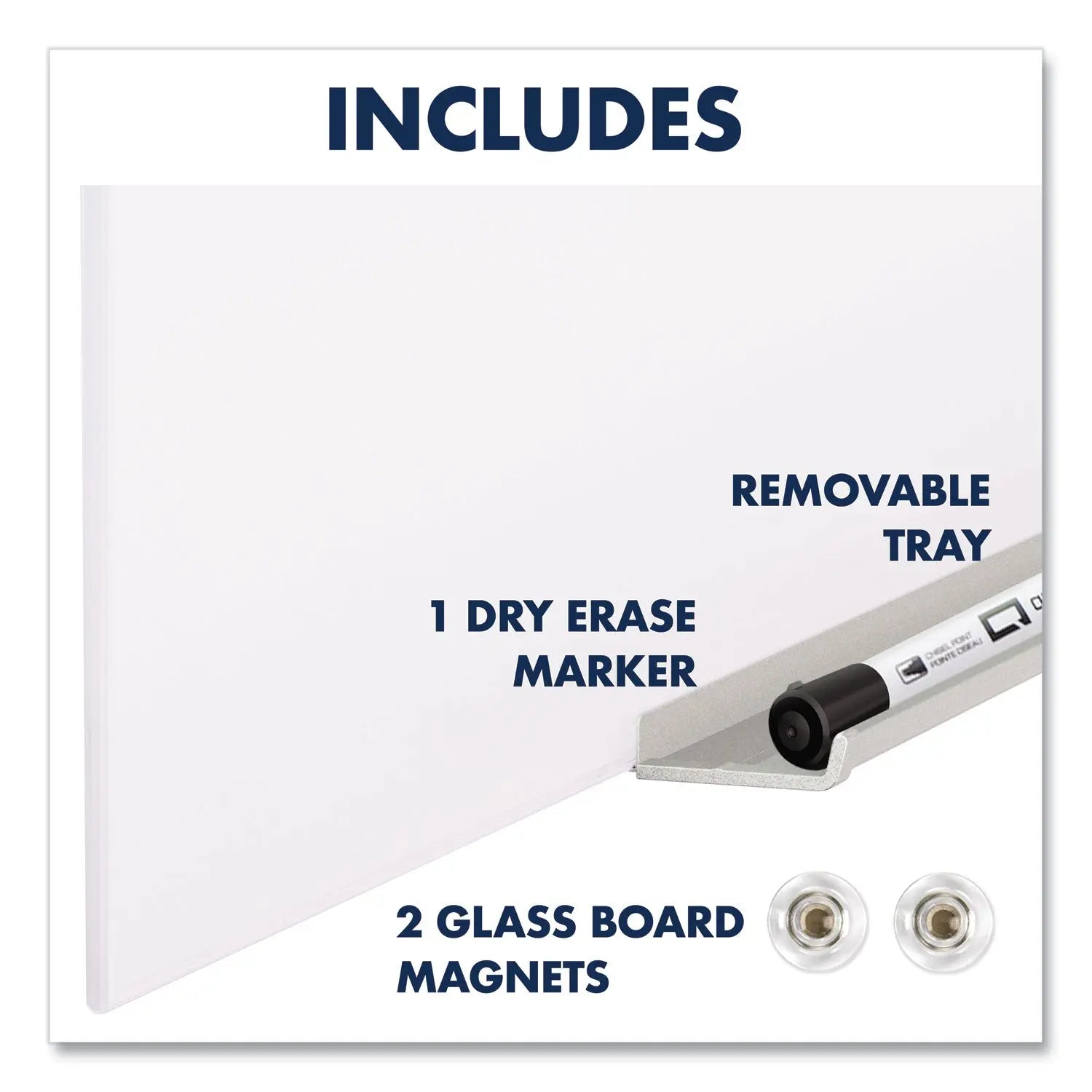 InvisaMount Vertical Magnetic Glass Dry-Erase Boards, 28 x 50, White Surface Quartet® Flipcost