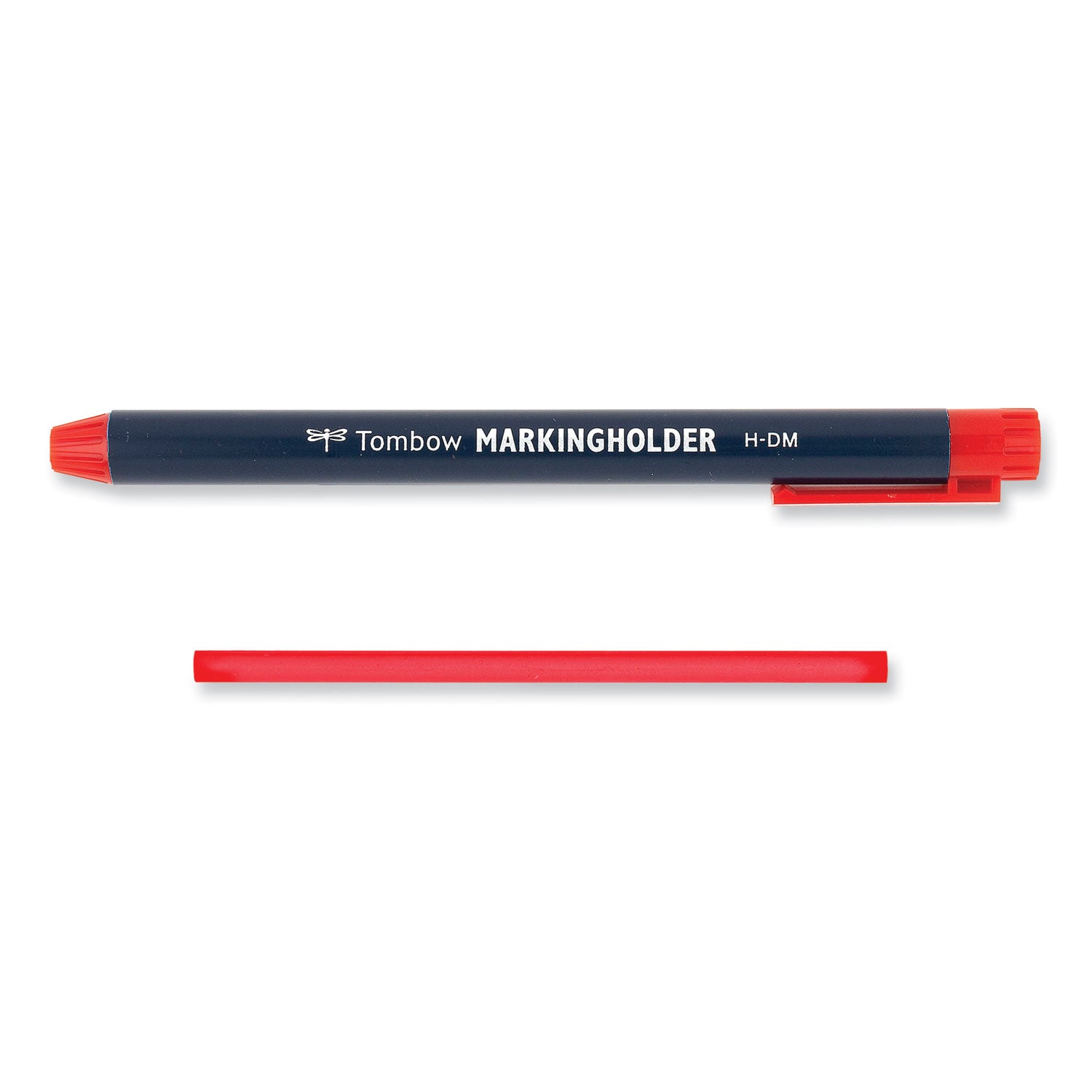 Tombow® Wax-Based Marking Pencil, 4.4 Mm, Red Wax, Navy Blue Barrel, 10/box