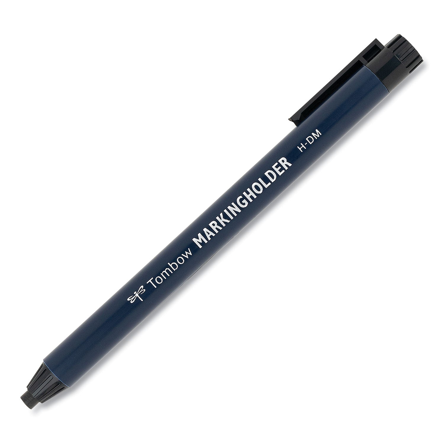 Tombow® Wax-Based Marking Pencil, 4.4 Mm, Black Wax, Navy Blue Barrel, 10/box