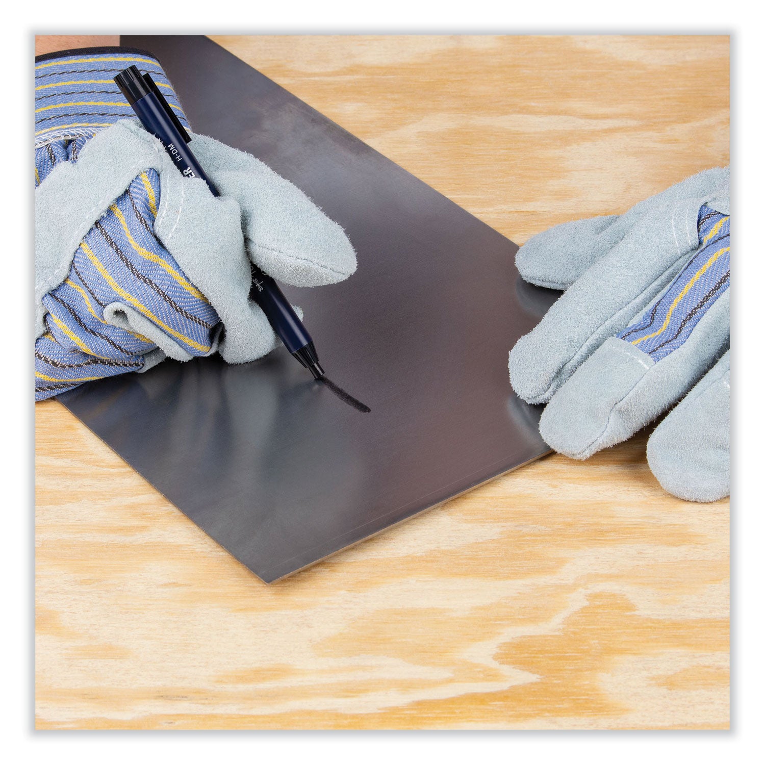 Tombow® Wax-Based Marking Pencil, 4.4 Mm, Black Wax, Navy Blue Barrel, 10/box