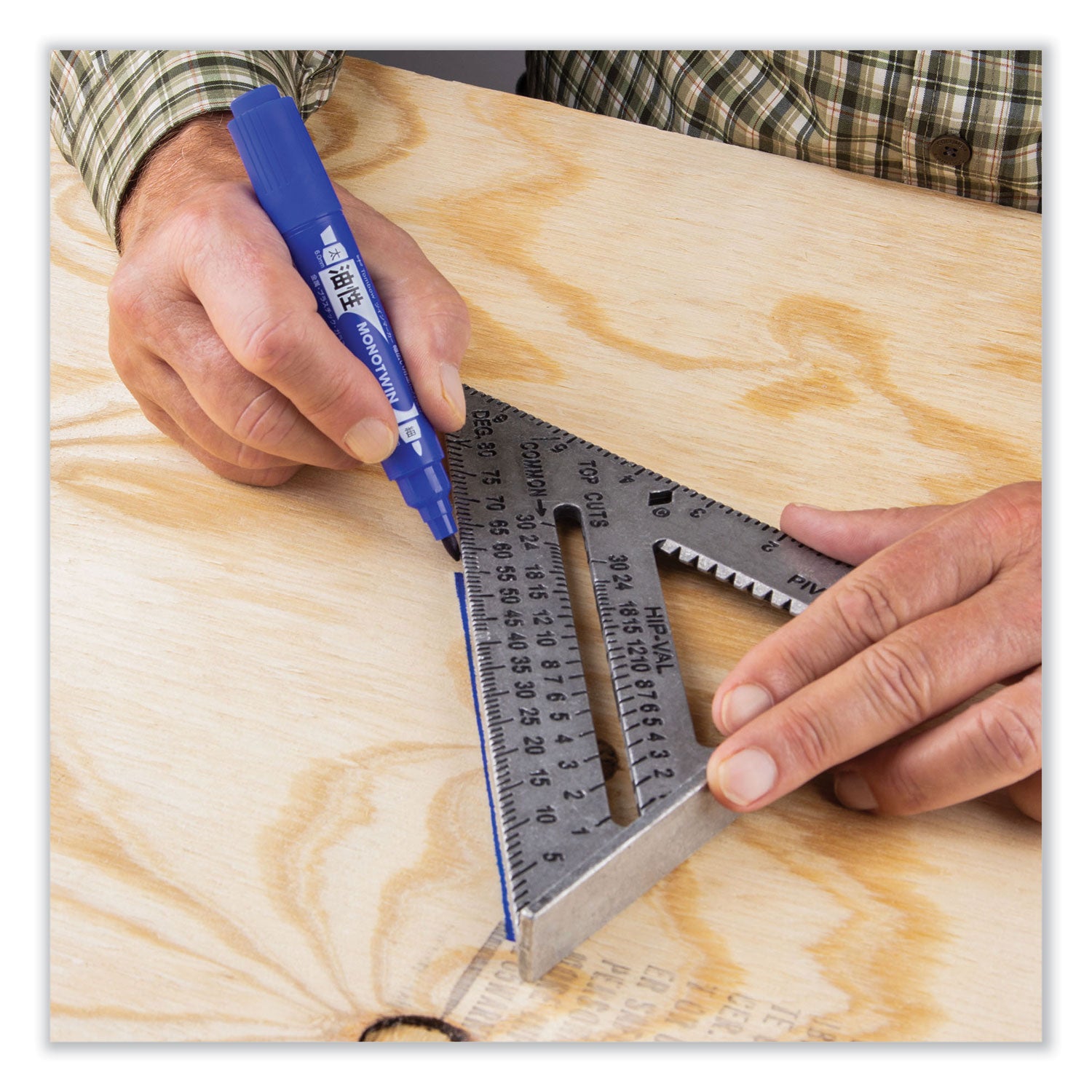 Tombow® Mono Twin Bold Permanent Marker, Fine/broad Tips, Blue, 10/box