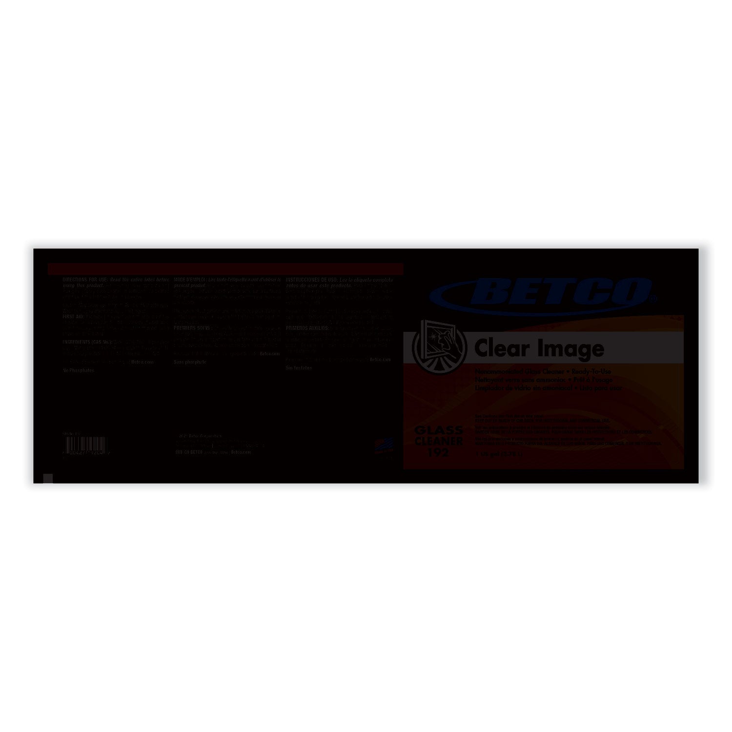 Betco® Clear Image Glass And Surface Cleaner, Rain Fresh Scent, 1 Gal Bottle, 4/carton