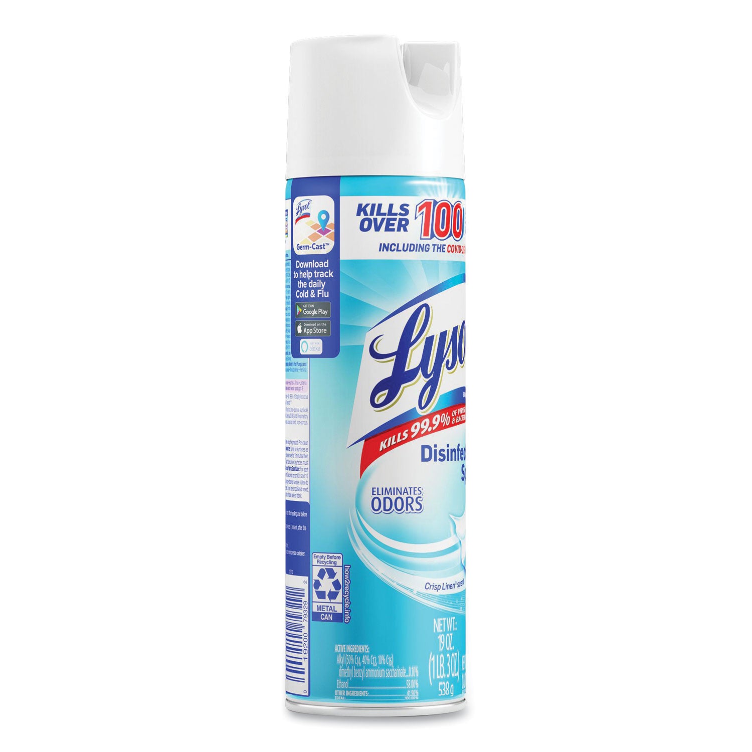 LYSOL® Brand Disinfectant Spray, Crisp Linen Scent, 19 Oz Aerosol Spray