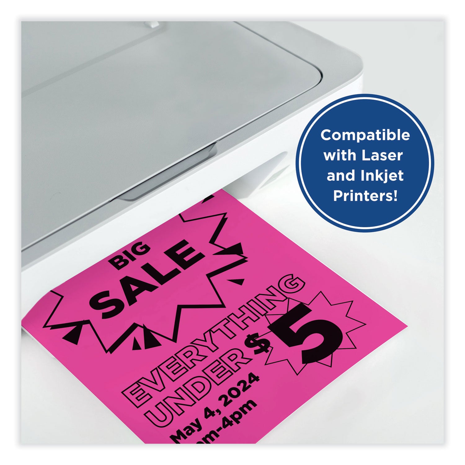 PrintWorks® Professional Color Cardstock, 65 lb Cover Weight, 8.5 x 11, Fuchsia, 250/Ream