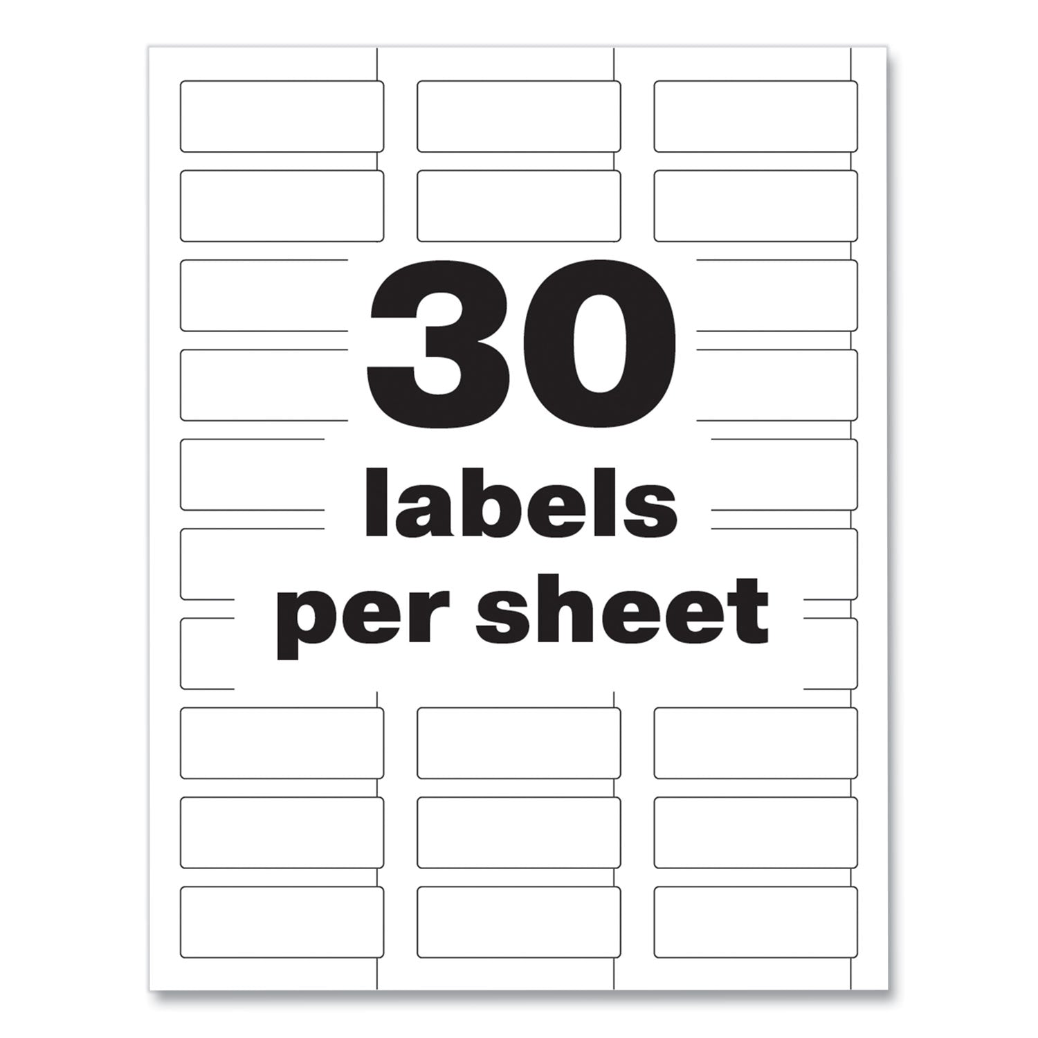 Avery® Permatrack Durable White Asset Tag Labels, Laser Printers, 0.75 X 2, White, 30/sheet, 8 Sheets/pack