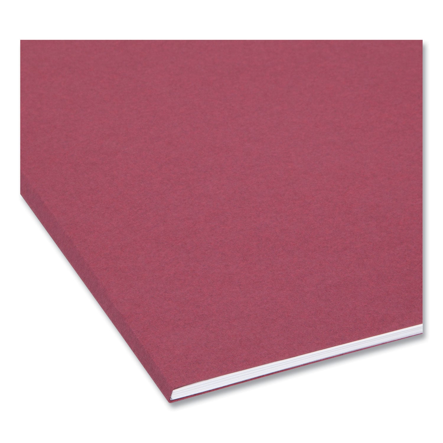 Smead Interior File Folders, 1/3-Cut Tabs: Assorted, Letter Size, 0.75" Expansion, Maroon, 100/Box