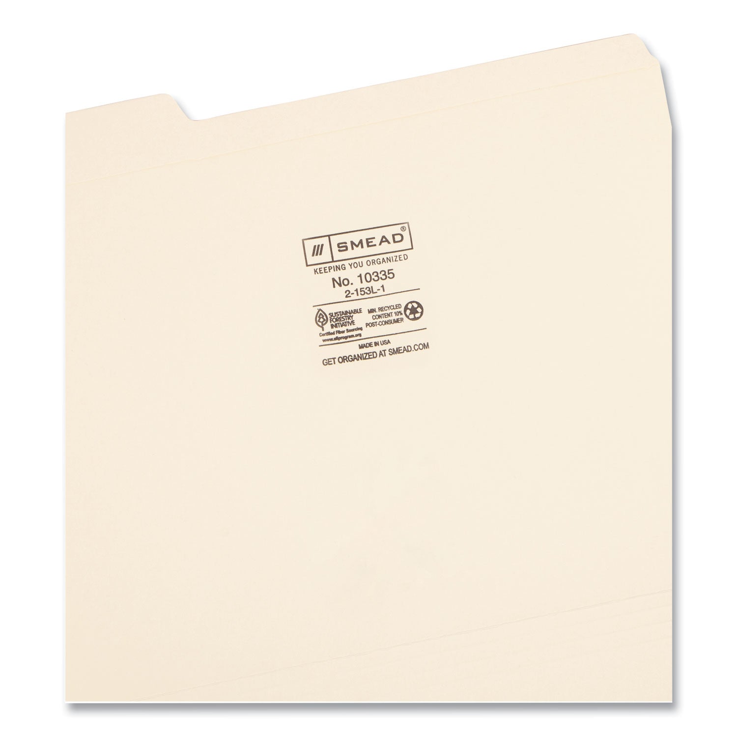 Smead Reinforced Tab Manila File Folders, 1/3-Cut Tabs: Left Position, Letter Size, 0.75" Expansion, 11-pt Manila, 100/Box