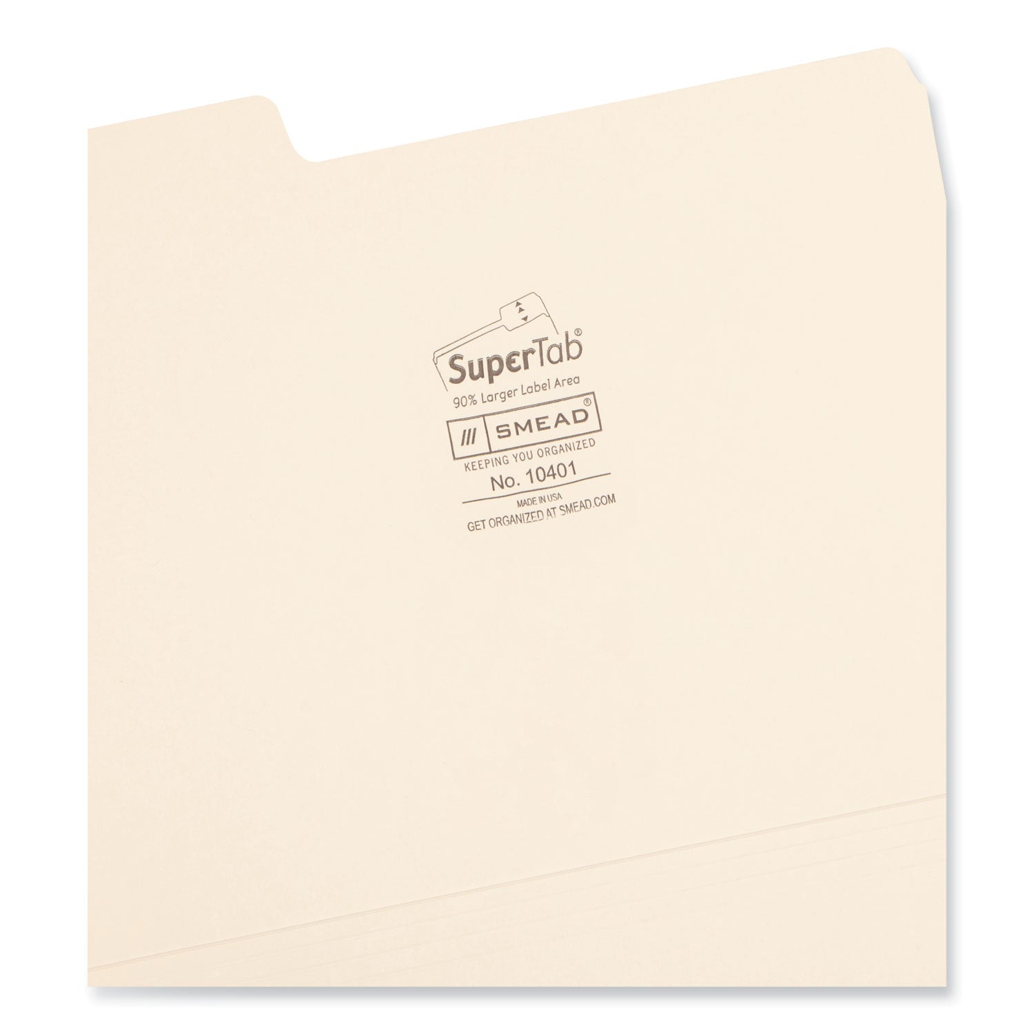 Smead SuperTab Top Tab File Folders, 1/3-Cut Tabs: Assorted, Letter Size, 0.75" Expansion, 14-pt Manila, 50/Box