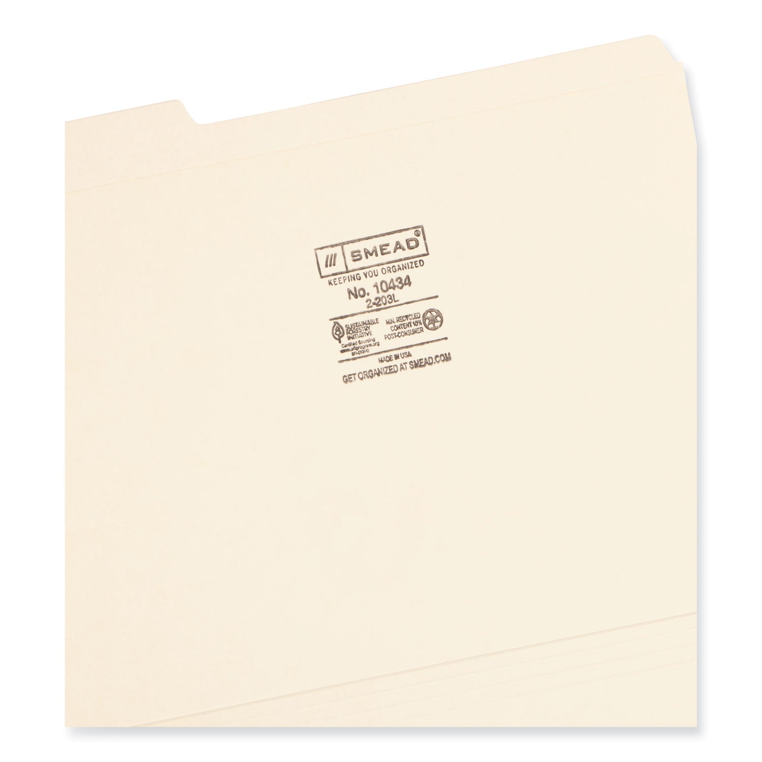 Smead Reinforced Tab Manila File Folders, 1/3-Cut Tabs: Assorted, Letter Size, 0.75" Expansion, 14-pt Manila, 100/Box