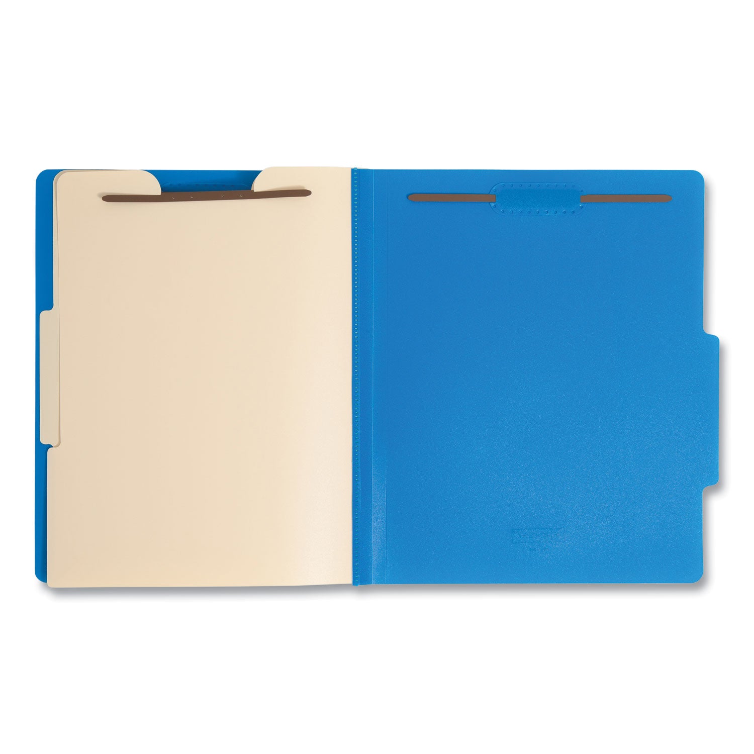 Smead Six-Section Poly Classification Folders, 2" Expansion, 2 Dividers, 6 Fasteners, Letter Size, Blue Exterior, 10/Box