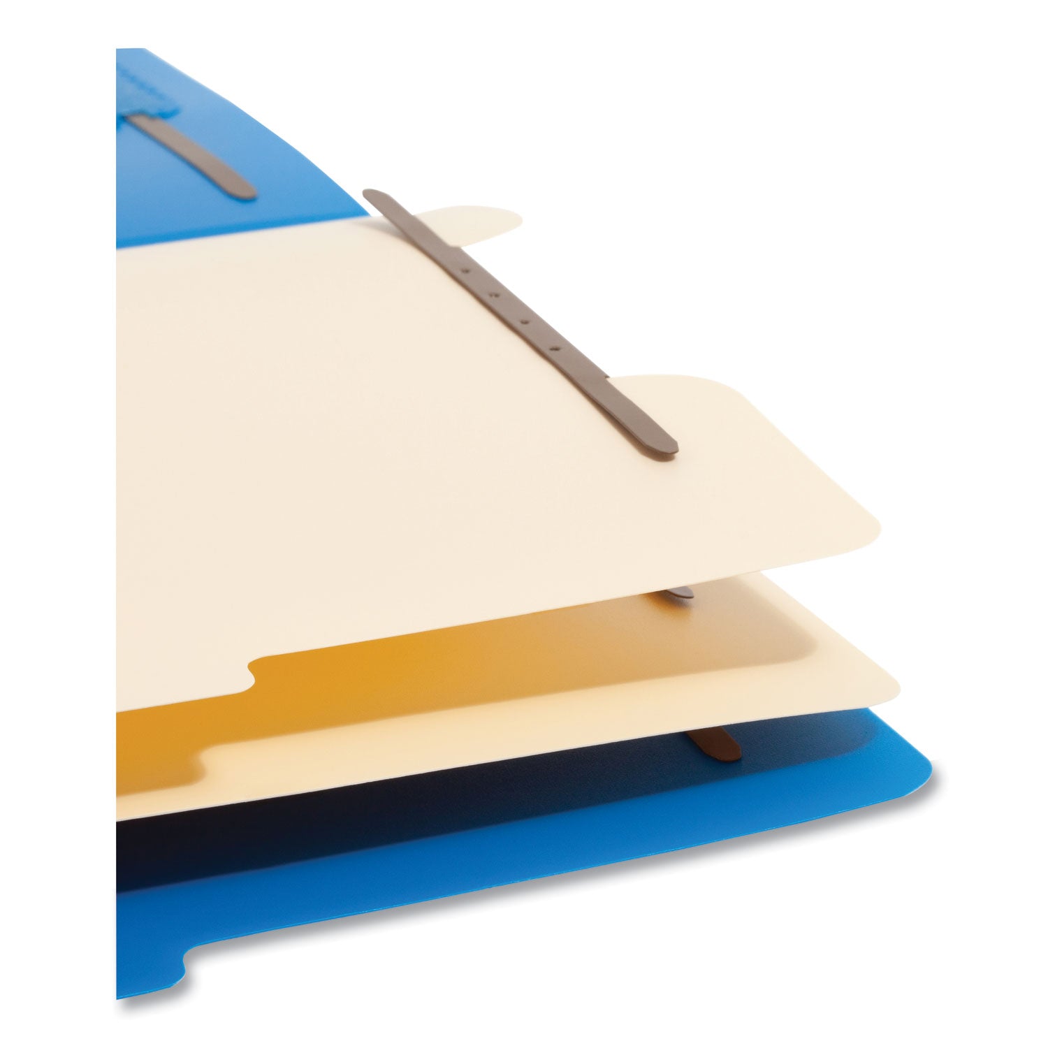 Smead Six-Section Poly Classification Folders, 2" Expansion, 2 Dividers, 6 Fasteners, Letter Size, Blue Exterior, 10/Box