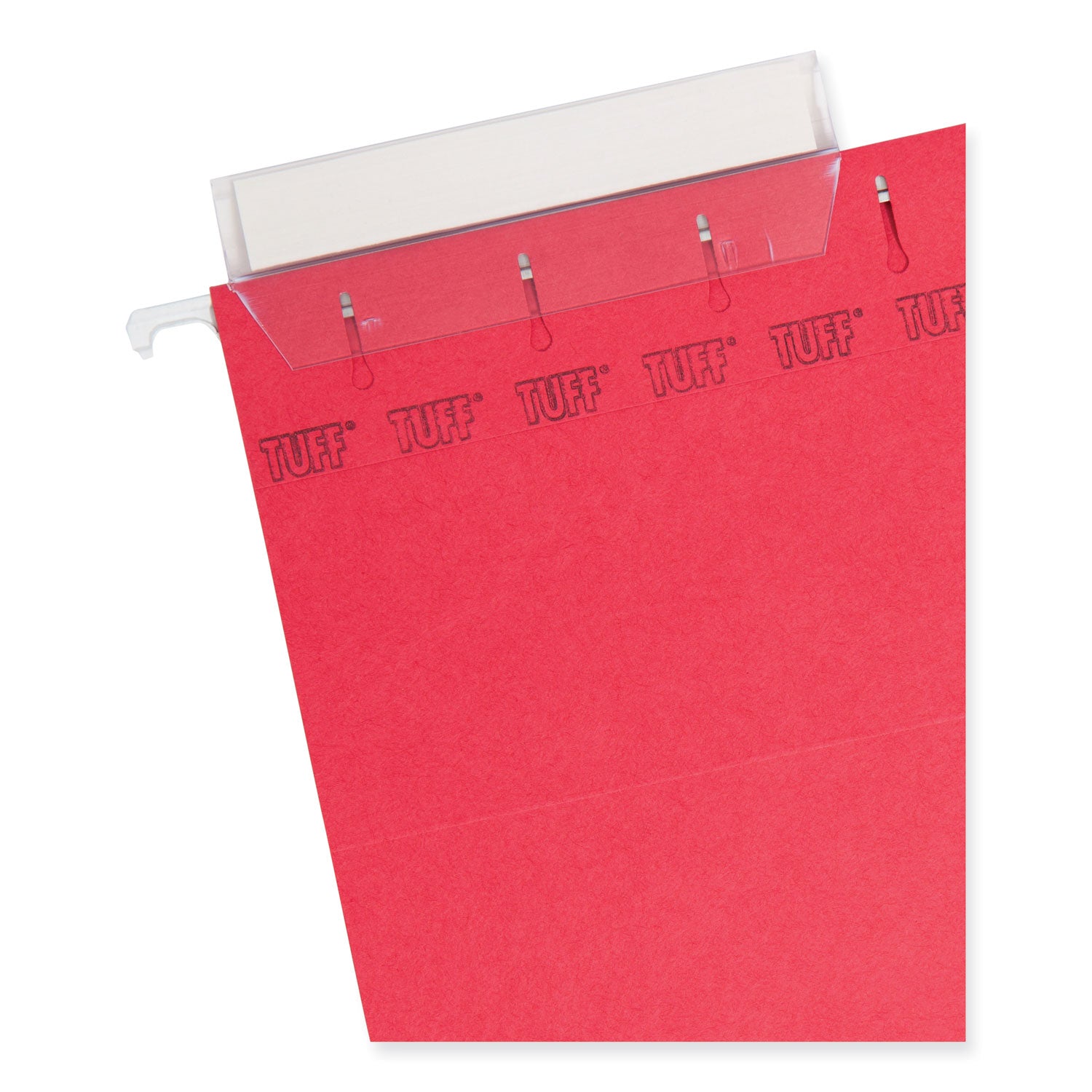 Smead TUFF Hanging Folders with Easy Slide Tab, Letter Size, 1/3-Cut Tabs, Red, 18/Box