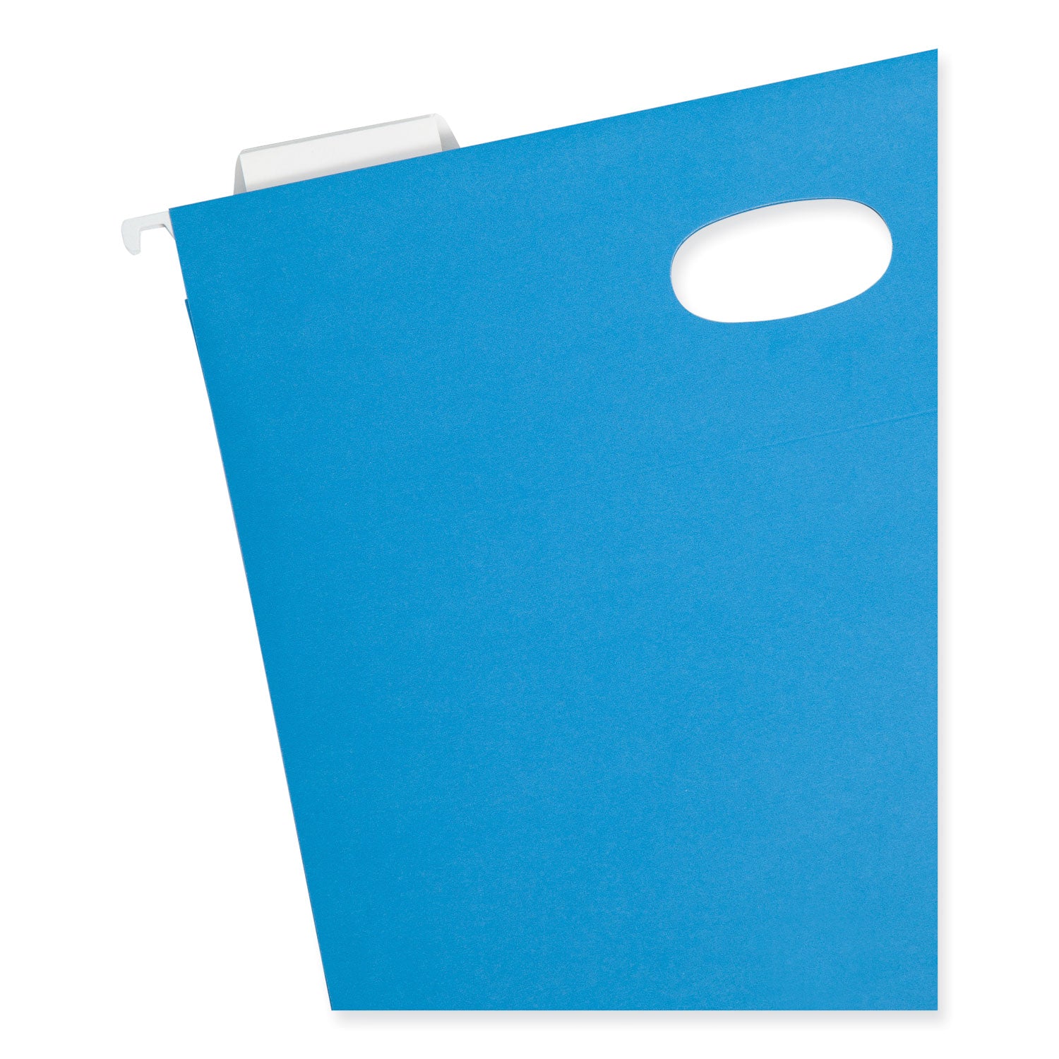Smead Hanging Pockets with Full-Height Gusset, 1 Section, 2" Capacity, Letter Size, 1/5-Cut Tabs, Sky Blue, 25/Box