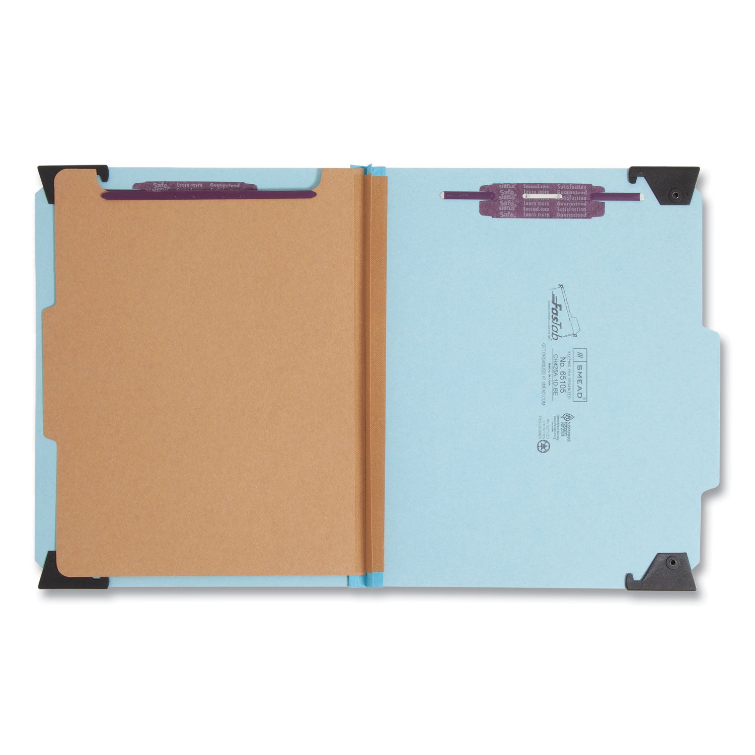 Smead FasTab Hanging Pressboard Classification Folders, 1 Divider, Letter Size, Blue