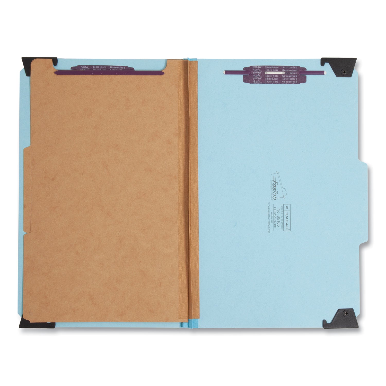 Smead FasTab Hanging Pressboard Classification Folders, 2 Dividers, Legal Size, Blue