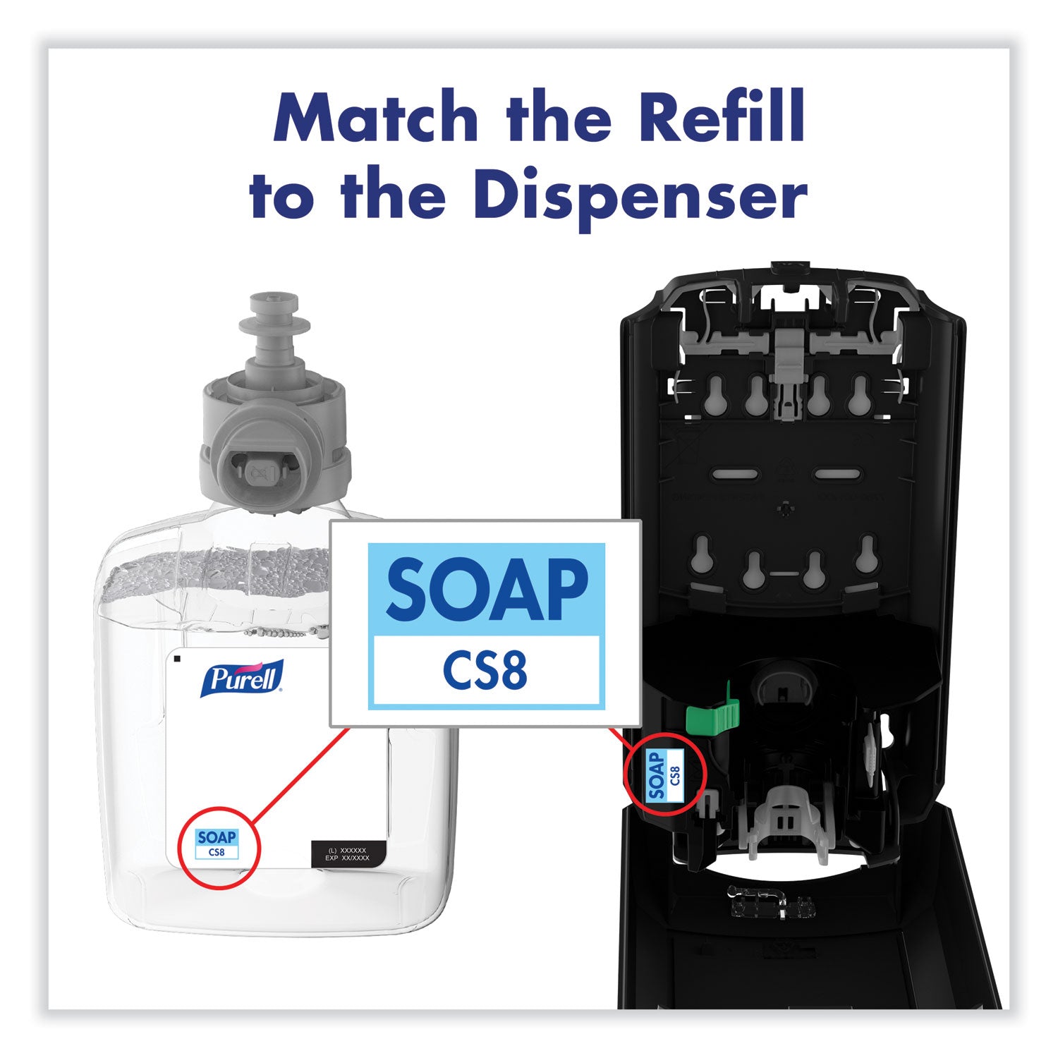 PURELL® Cs8 Soap Dispenser, 1,200 Ml, 5.79 X 3.93 X 10.31, White