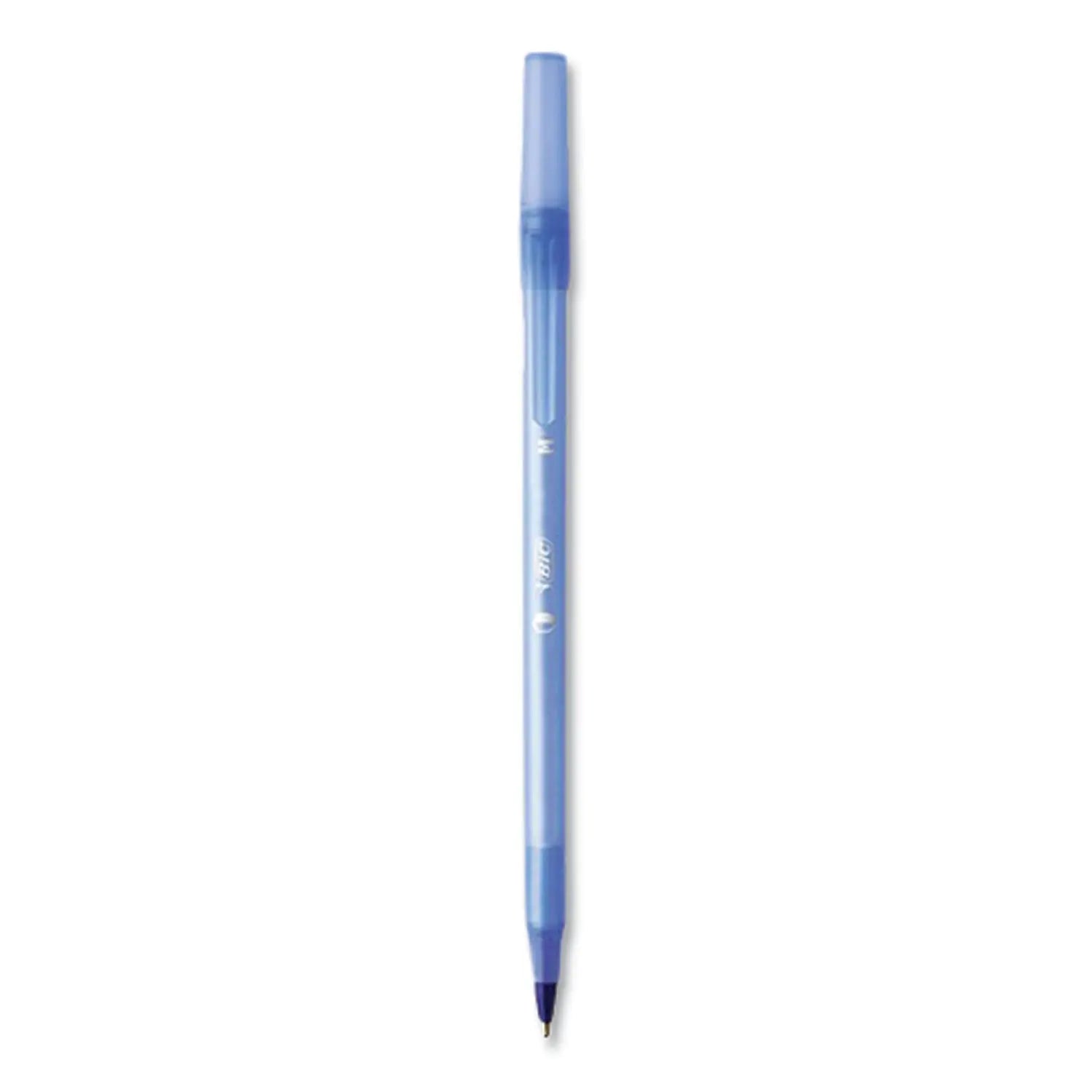PrevaGuard Round Stic Pen, Stick, Medium 1 mm, Blue Ink, Translucent Blue Barrel, 60/Pack BIC® Flipcost