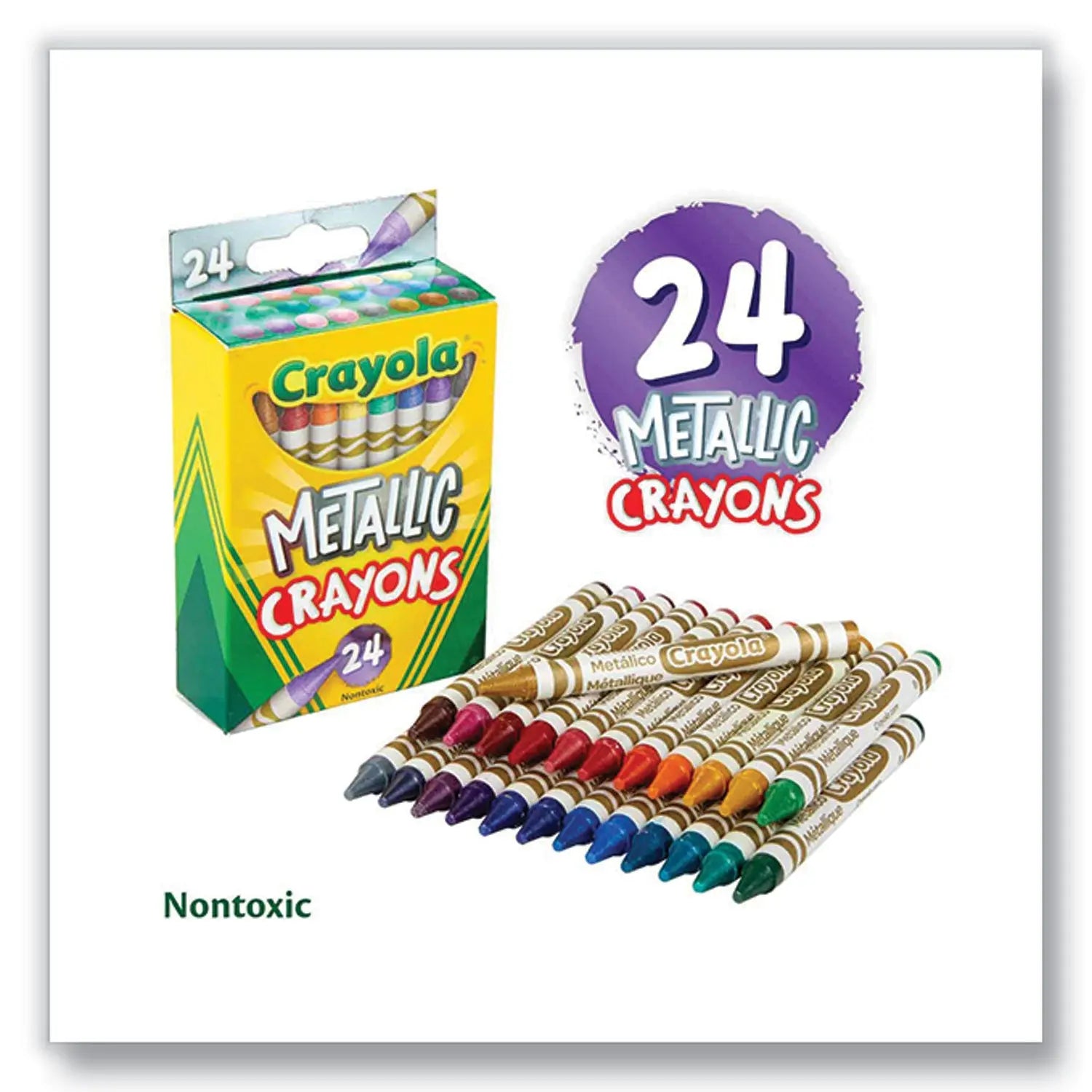 Metallic Crayons, Assorted, 24/Pack Crayola® Flipcost