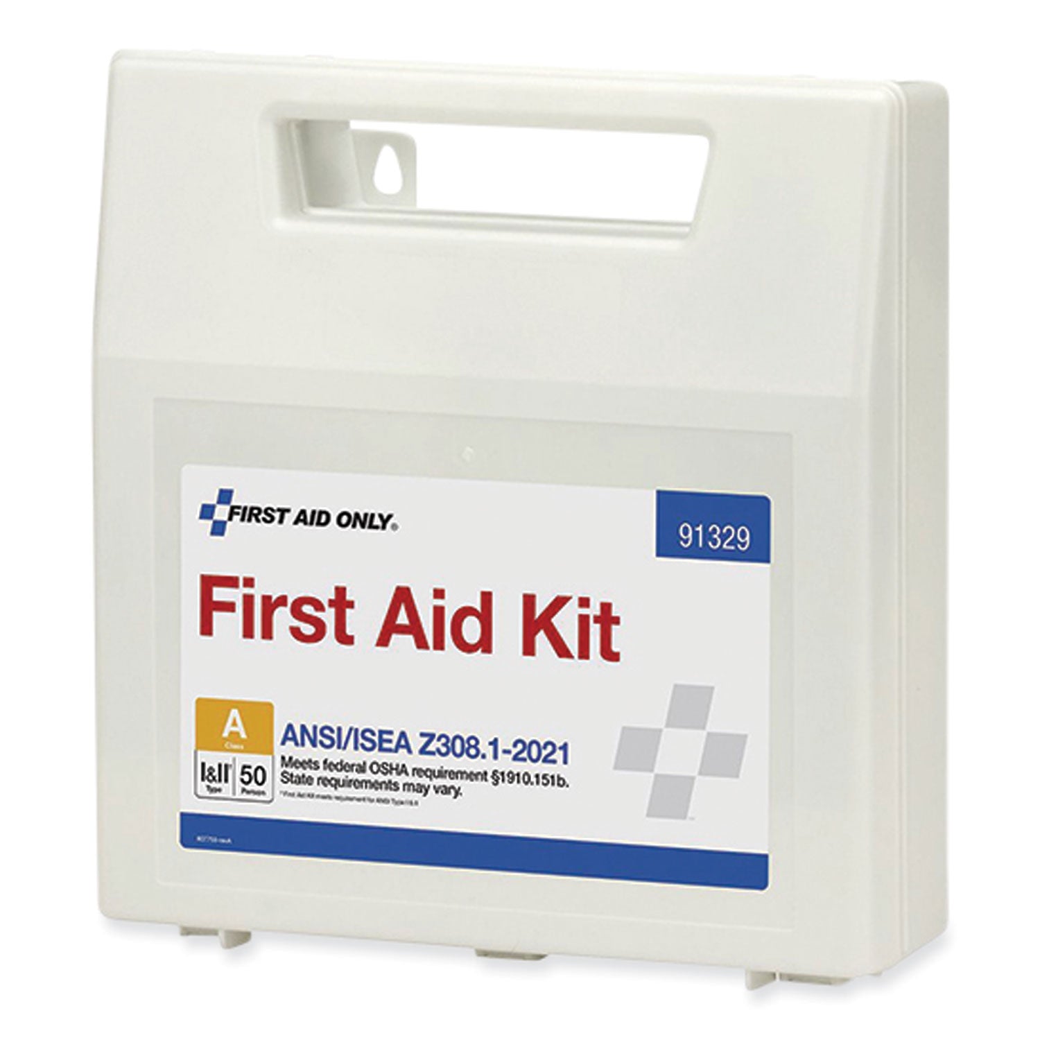 First Aid Only™ ANSI 2021 First Aid Kit for 50 People, 184 Pieces, Plastic Case