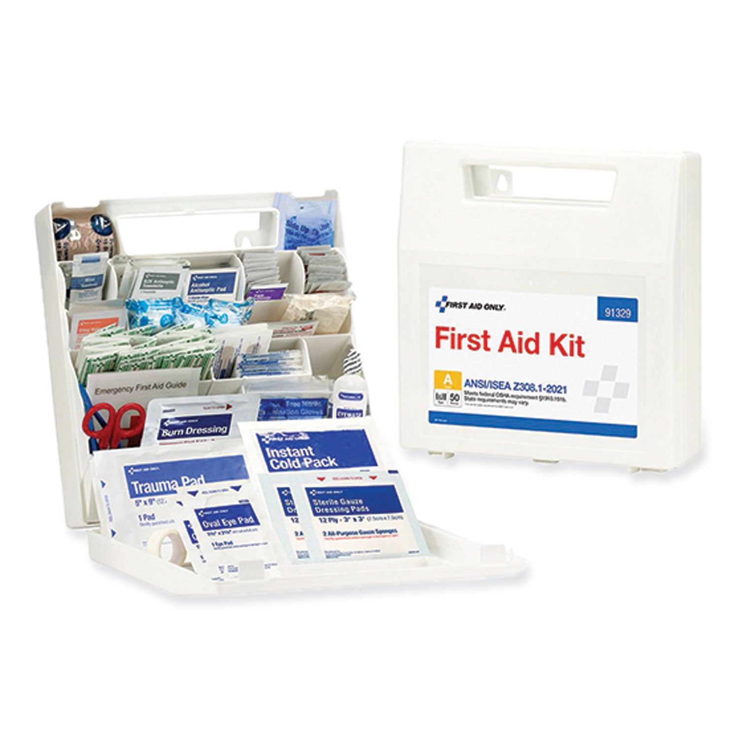 First Aid Only™ ANSI 2021 First Aid Kit for 50 People, 184 Pieces, Plastic Case