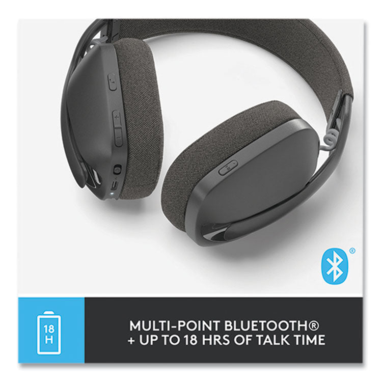 Logitech® Zone Vibe 100 Wireless Noise Canceling Over-Ear Headphones, Graphite