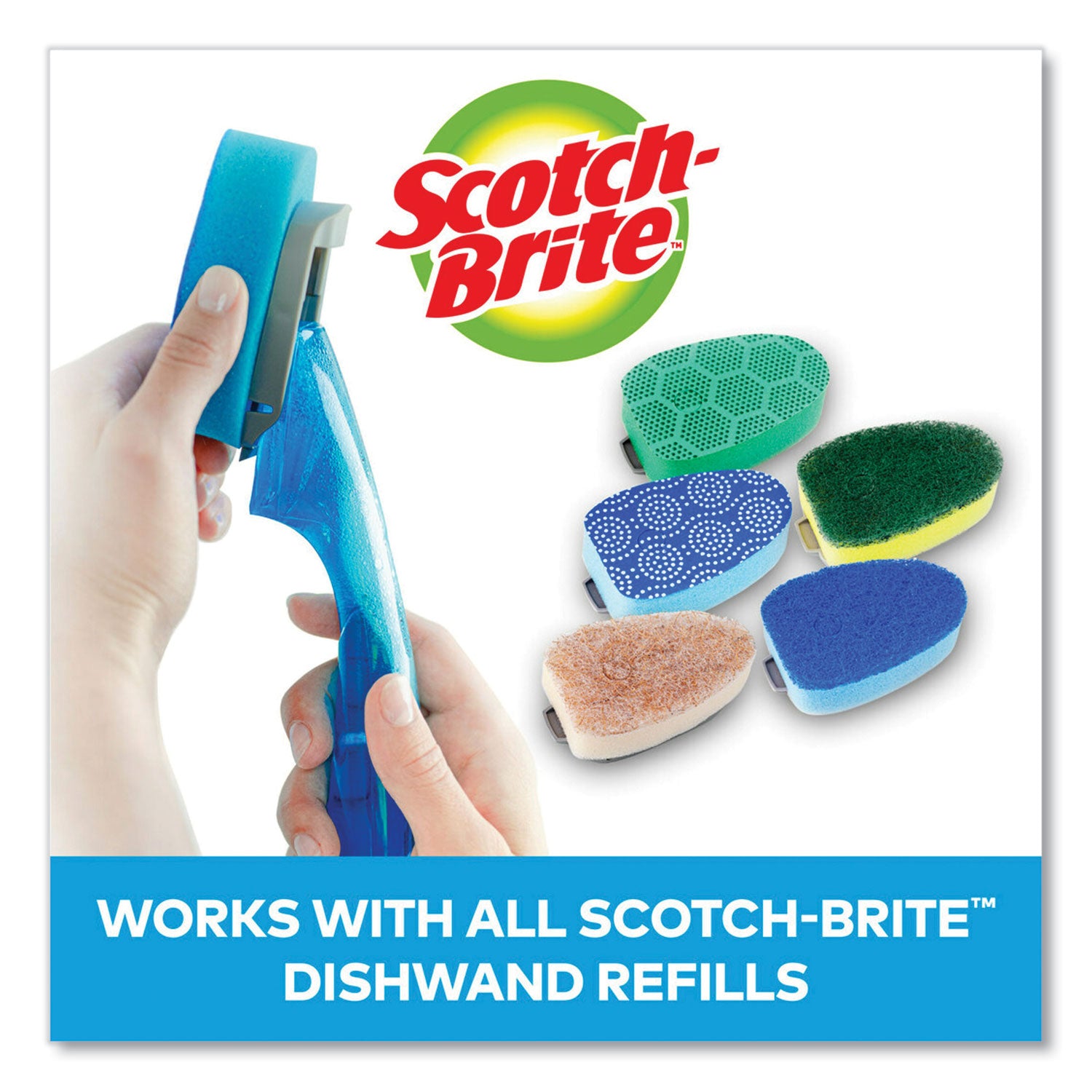 Scotch-Brite® Non-Scratch Dishwand Refills, Blue, 2/Pack