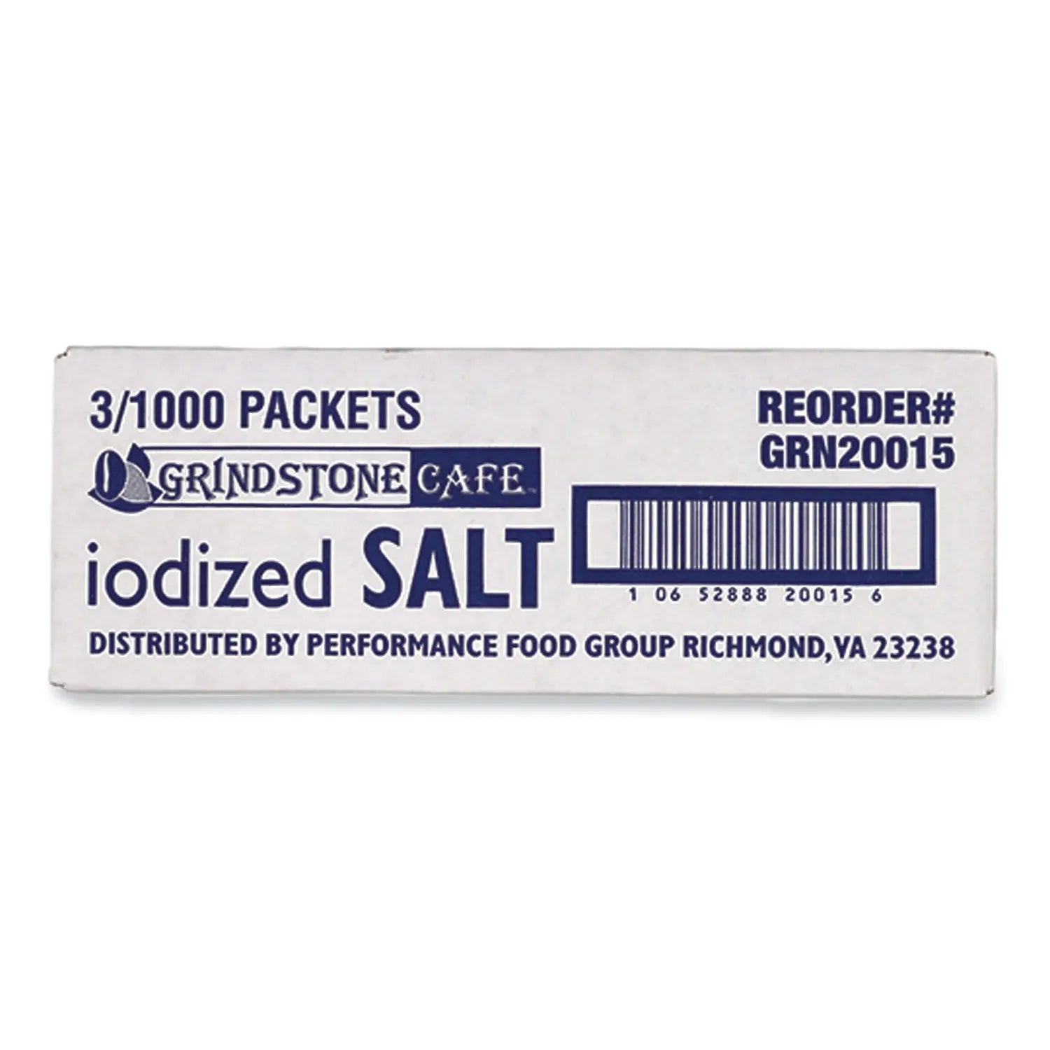 Grindstone Iodized Salt, 0.02 oz Packet, 1,000/Bag, 3 Bags/Carton Grindstone Cafe™ Flipcost