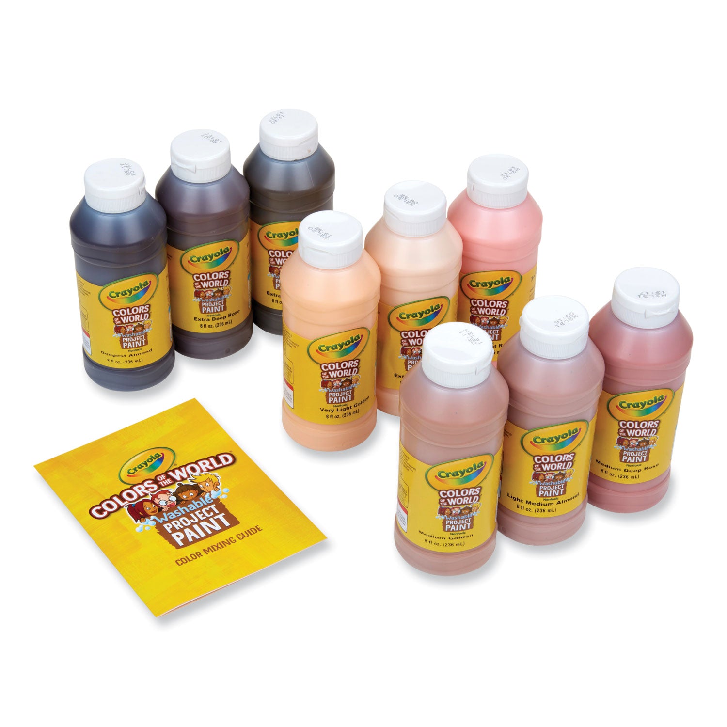 Crayola® Colors of the World Washable Paint, 9 Assorted Colors, 8 oz Bottles, 9/Pack
