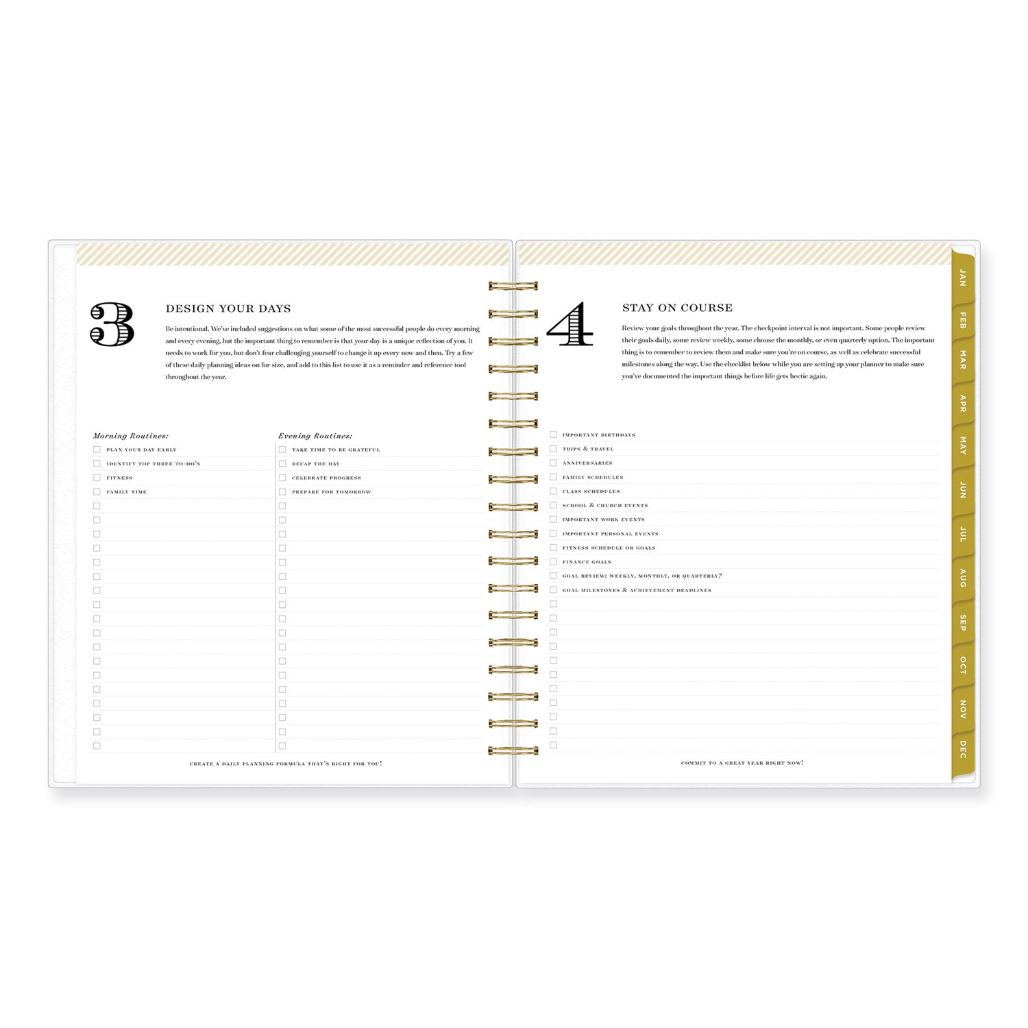 Blue Sky® Day Designer Navy Stripe Daily/Monthly Planner, Horizontal Stripe Artwork, 10 x 8, Navy/White Cover, 12-Month (Jan-Dec): 2025