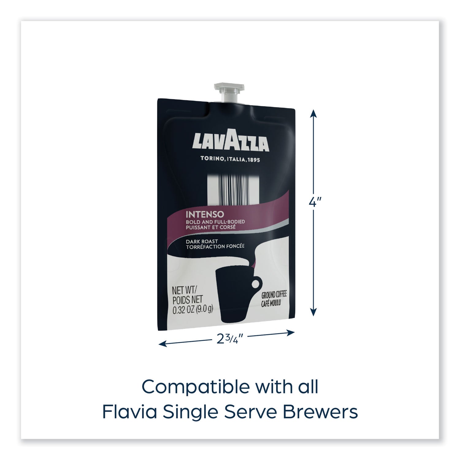 Lavazza FLAVIA Coffee Freshpacks, Intenso Dark Roast, 85/Carton