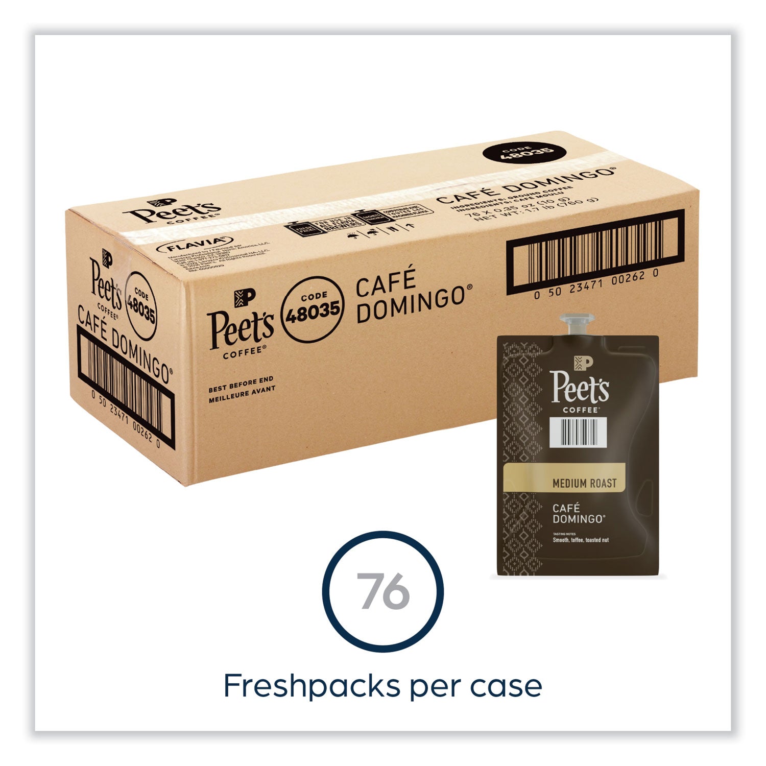 Peet's Coffee & Tea® FLAVIA Ground Coffee Freshpacks, Cafe Domingo Blend, 76/Carton