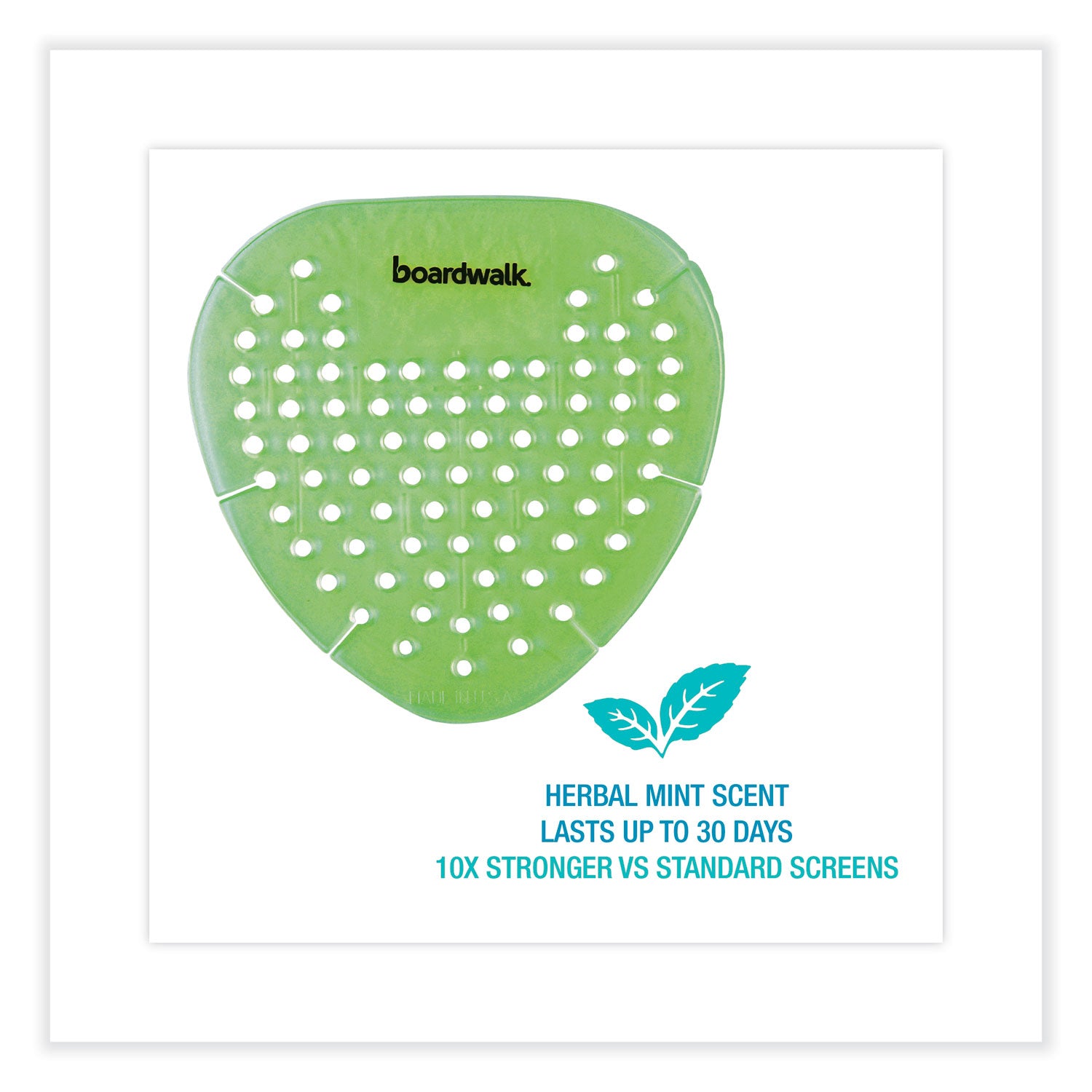 Boardwalk® Gem Urinal Deodorizer Screen, Herbal Mint Scent, Green, 12/Box