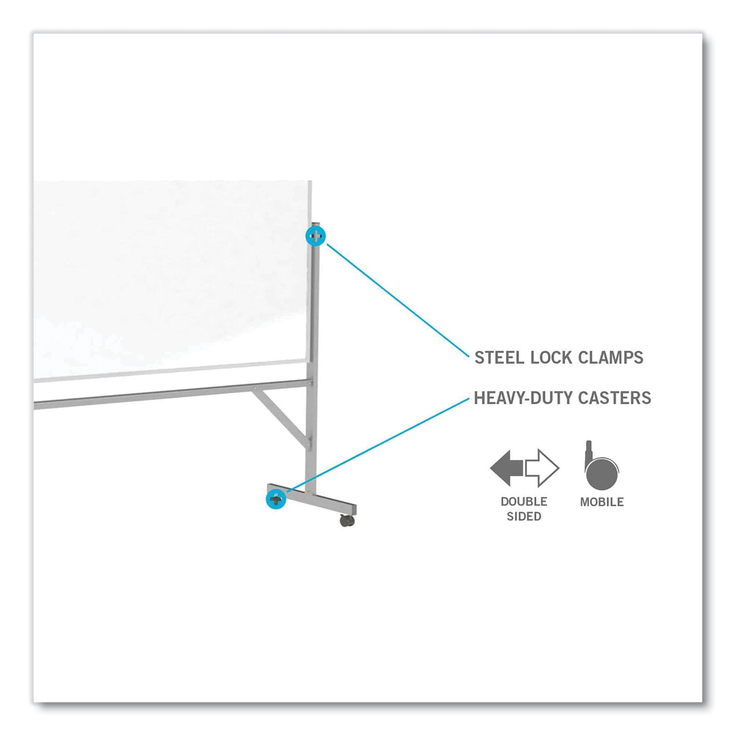 Ghent Reversible Magnetic Porcelain Whiteboard with Aluminum Frame, 36" x 48", White Surface, Satin Aluminum Frame