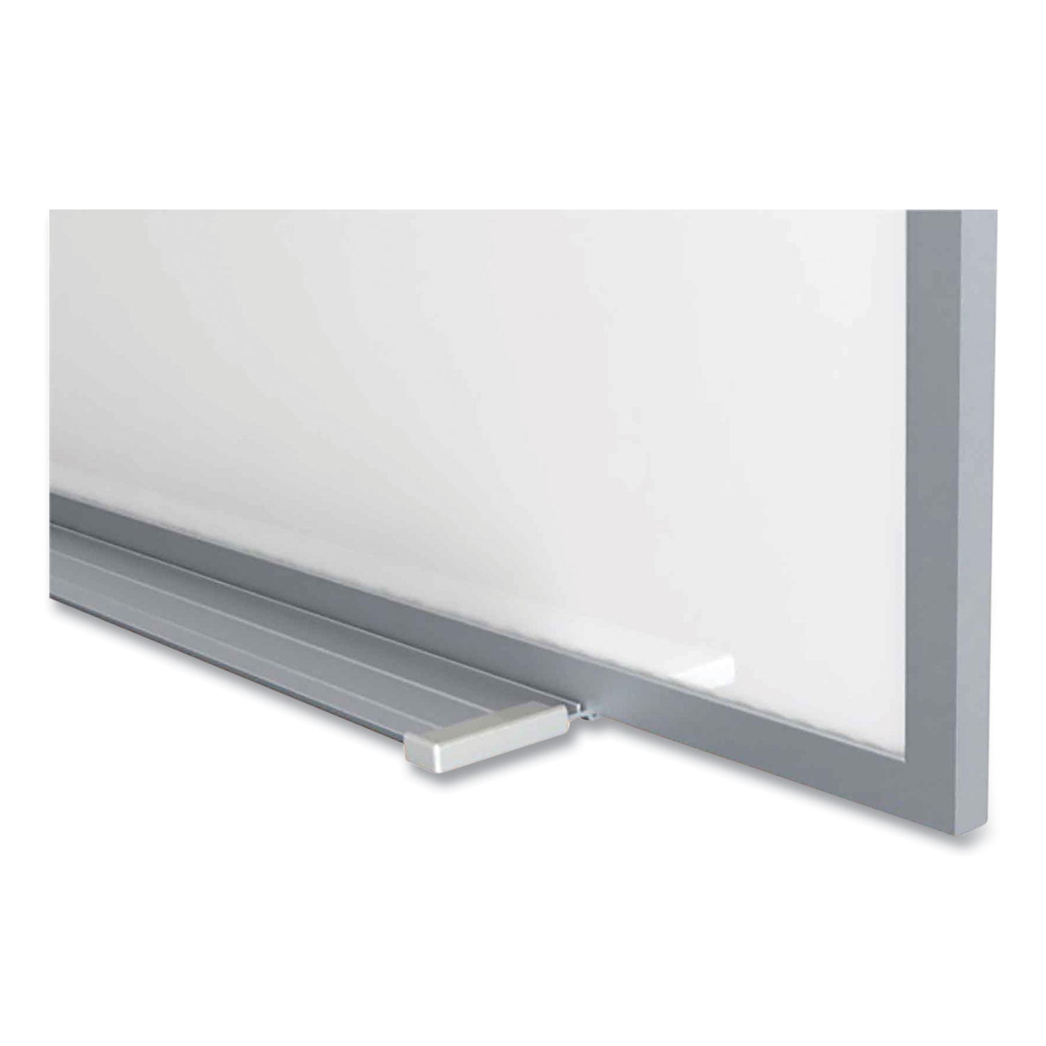 Ghent Magnetic Porcelain Whiteboard with Aluminum Frame and Maprail, 120.59" x 60.47", White Surface, Satin Aluminum Frame