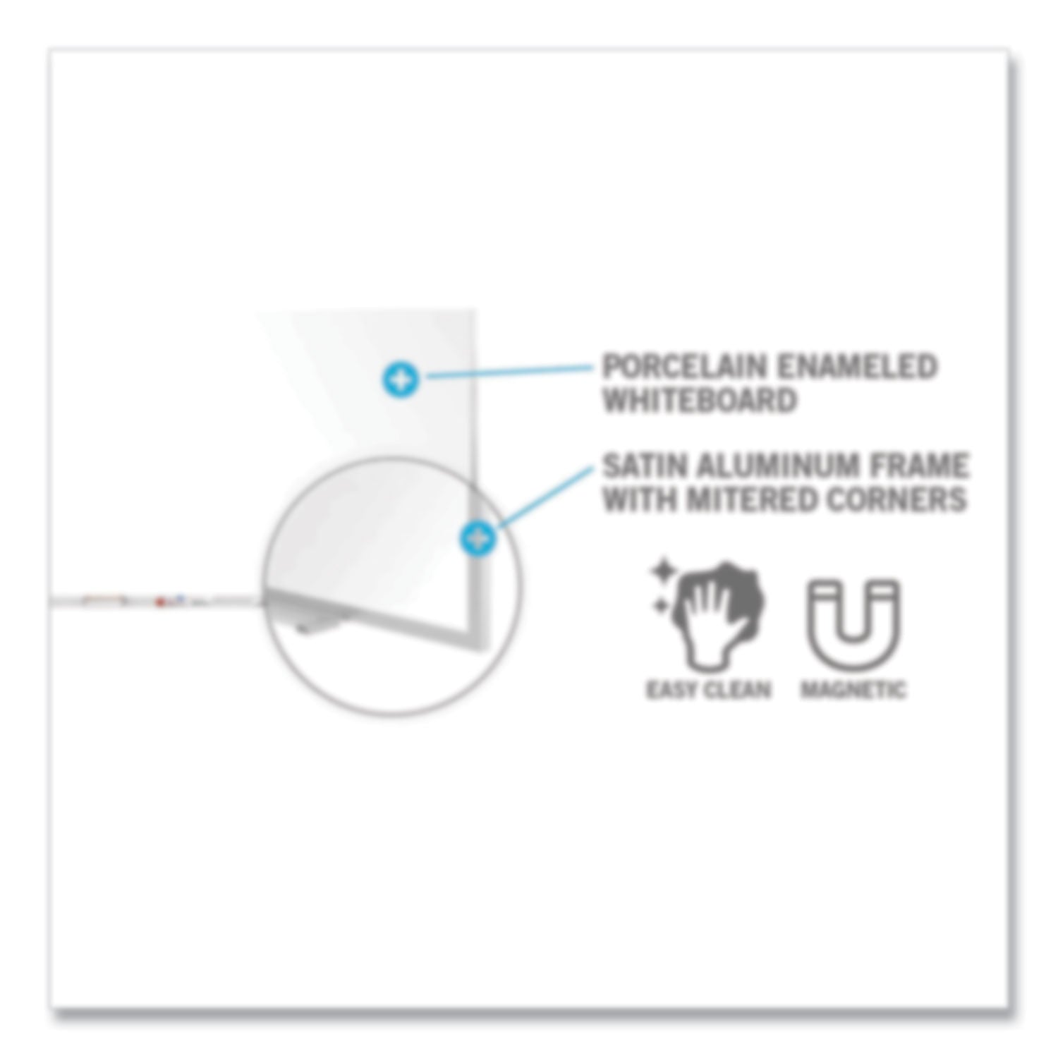 Ghent Magnetic Porcelain Whiteboard with Aluminum Frame, 120.59" x 60.47", White Surface, Satin Aluminum Frame