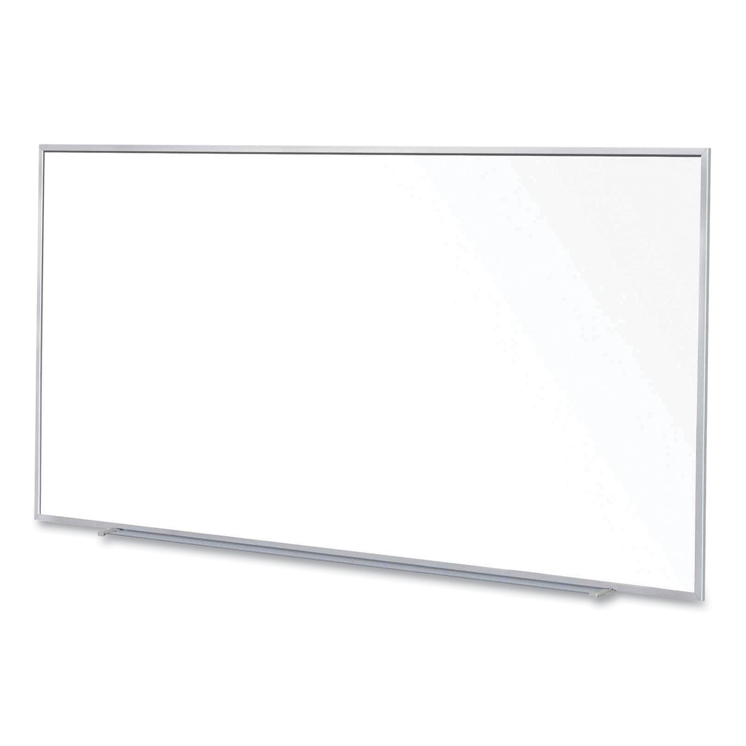 Ghent Magnetic Porcelain Whiteboard with Aluminum Frame, 120.59" x 60.47", White Surface, Satin Aluminum Frame