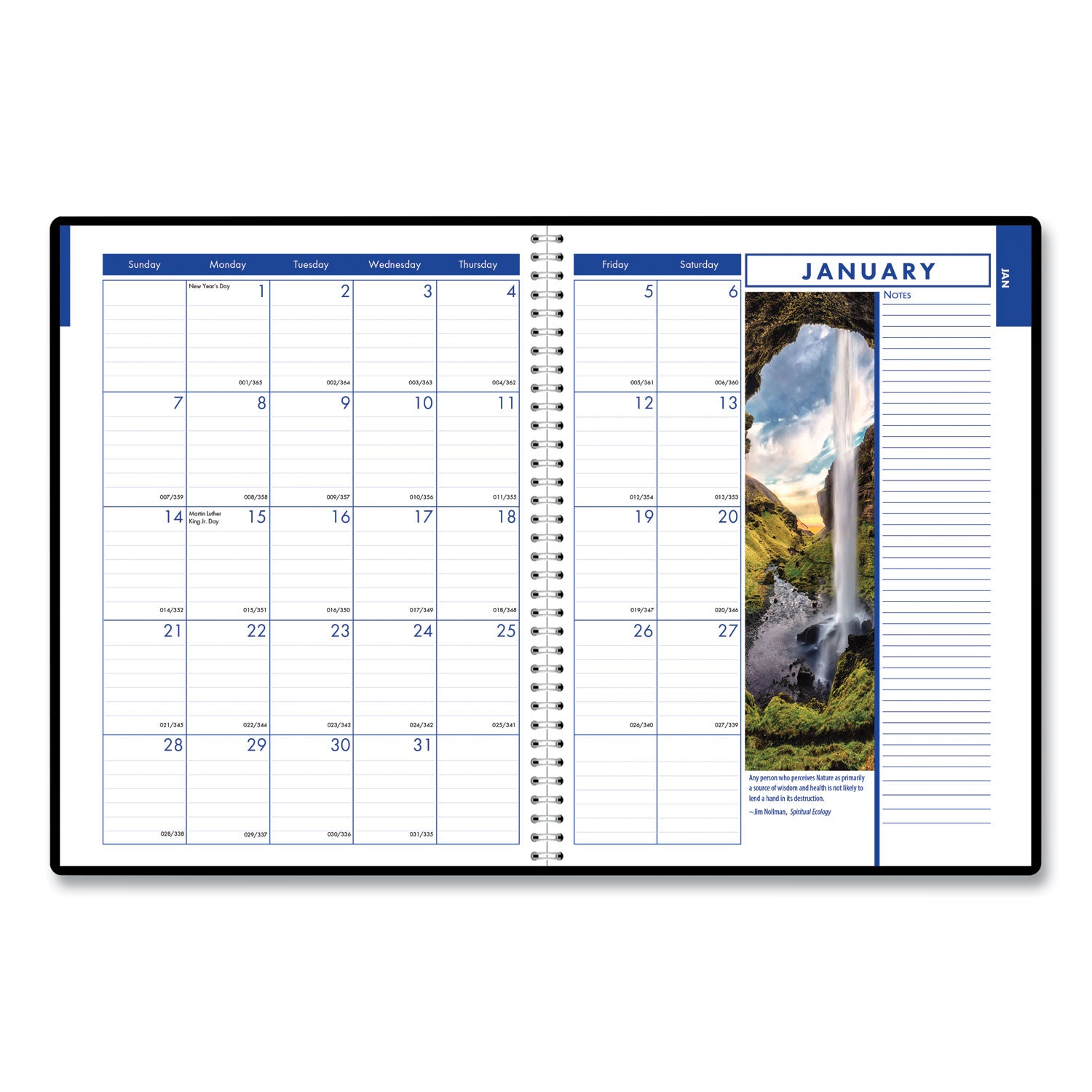 House of Doolittle™ Earthscapes Recycled Weekly/Monthly Appointment Book, Landscape Photos, 11 x 8.5, Black Soft Cover, 12-Month (Jan-Dec): 2025