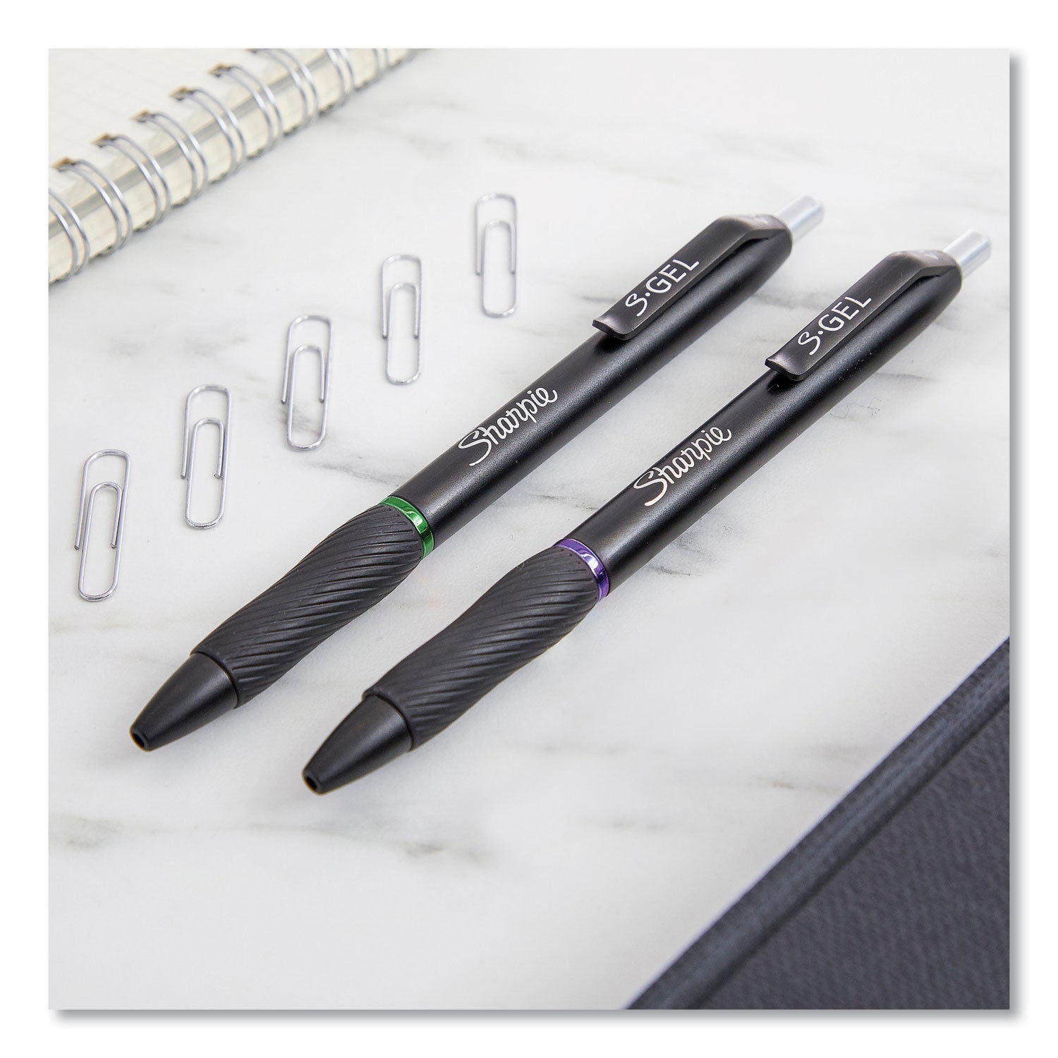 Sharpie® S-Gel™ S-Gel High-Performance Gel Pen, Retractable, Medium 0.7 Mm, Green Ink, Black Barrel, Dozen