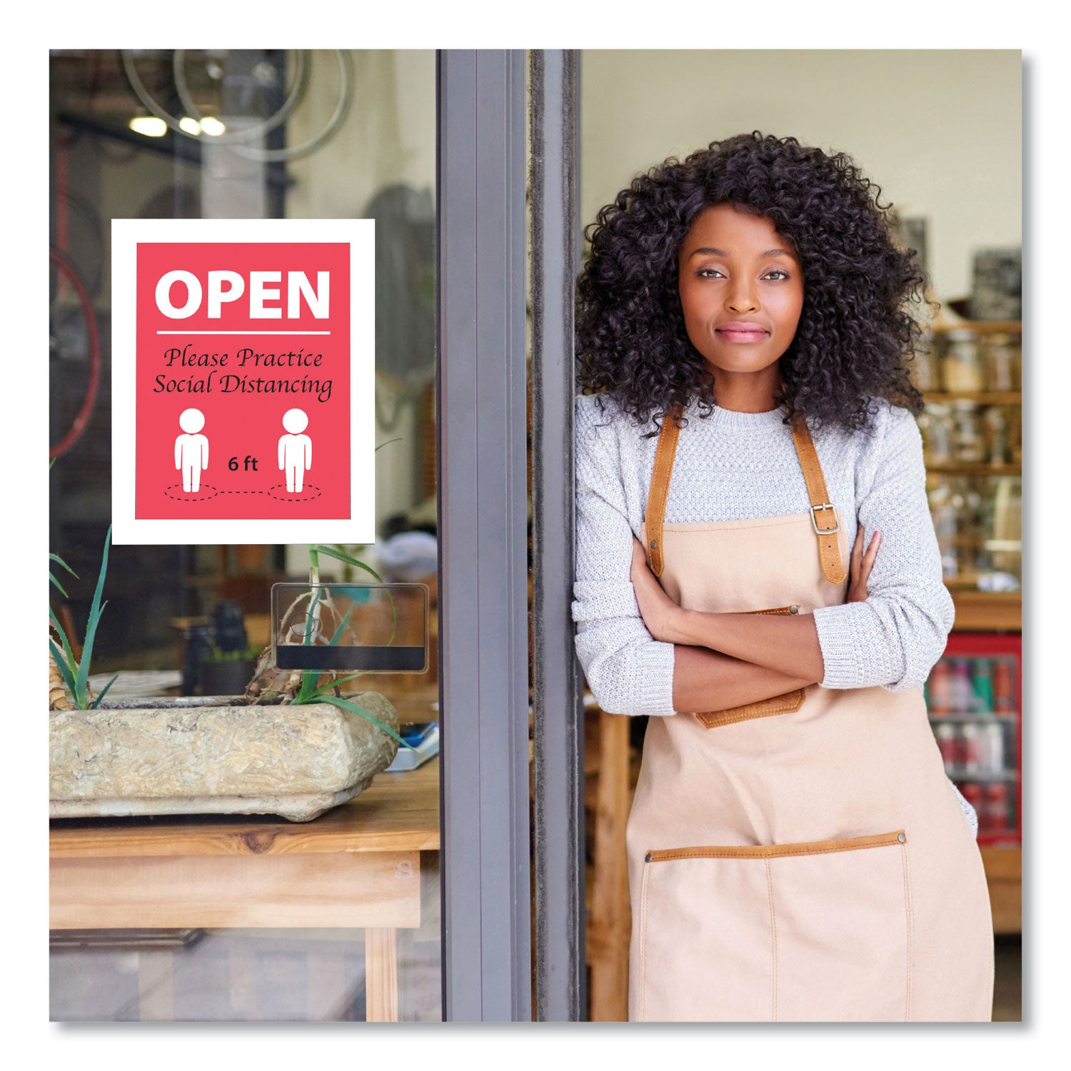 deflecto® Self Adhesive Sign Holders, 8.5 x 11 Insert, Clear with White Border, 2/Pack